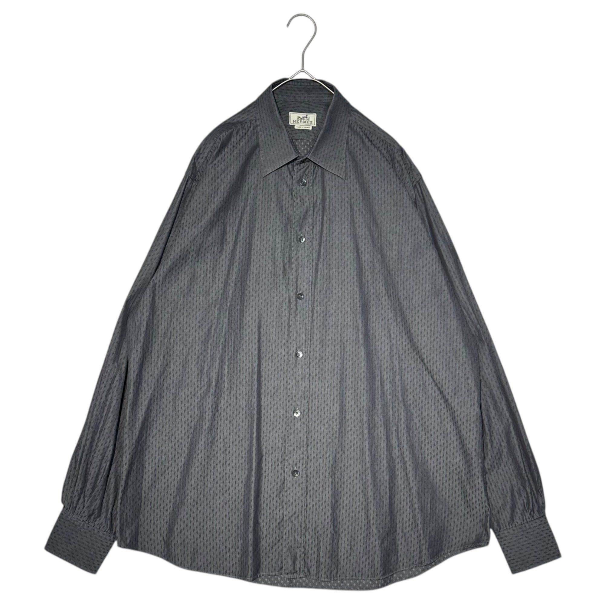 HERMES(エルメス) Vintage Diamond Stitch L/S Shirt ヴィンテージ ひし形 ステッチ 長袖 シャツ 42 16 1/2 ブラック(墨黒に近いお色味です) 国内代理店タグ無