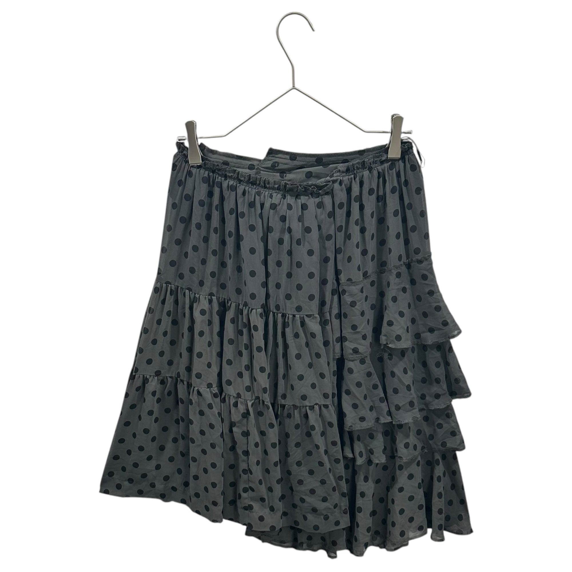 COMME des GARCONS(コムデギャルソン) 2013SS Polka-Dot Sheer Tiered Skirt ドット シースルー ティアード スカート GK-S043 XS グレー×ブラック AD2012