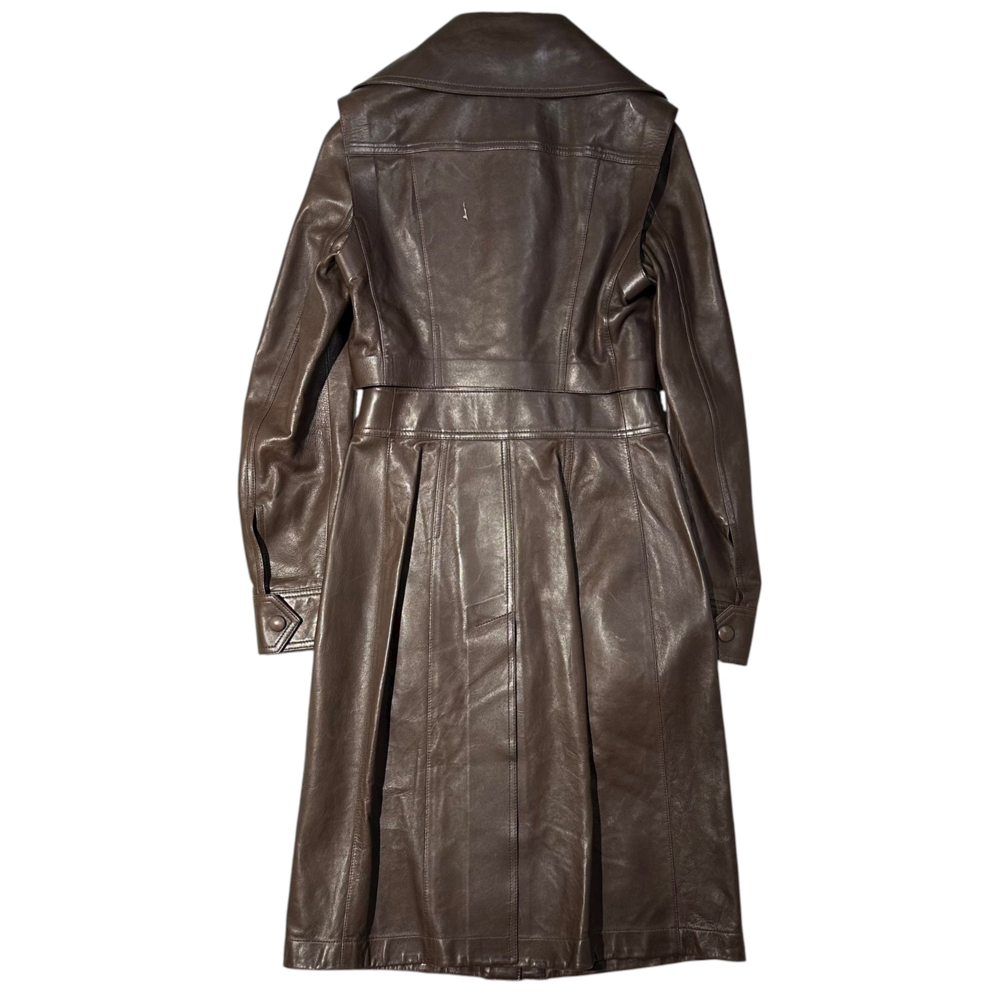 BURBERRY(バーバリー) Detachable Cropped Vest Lambskin Coat デタッチャブル クロップドベスト ラムスキン コート レザー 8013693/69E 4 ブラウン