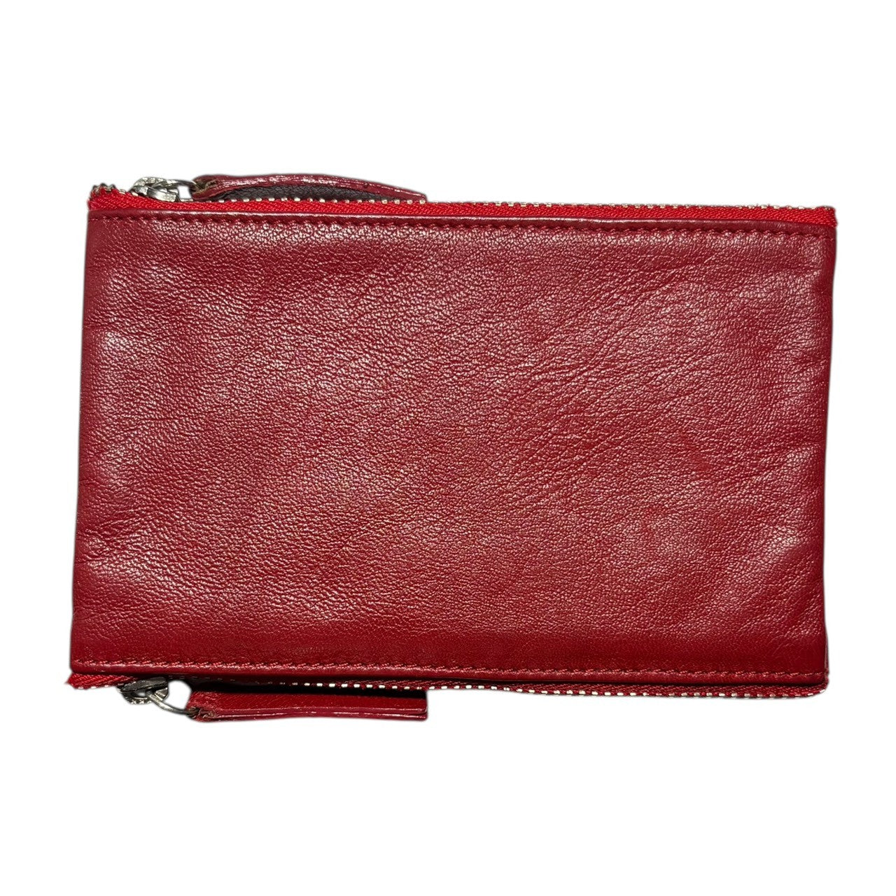 Y's(ワイズ) Double Zip lamb Leather Wallet ダブル ジップ ラム レザー ウォレット レッド 二つ折り財布