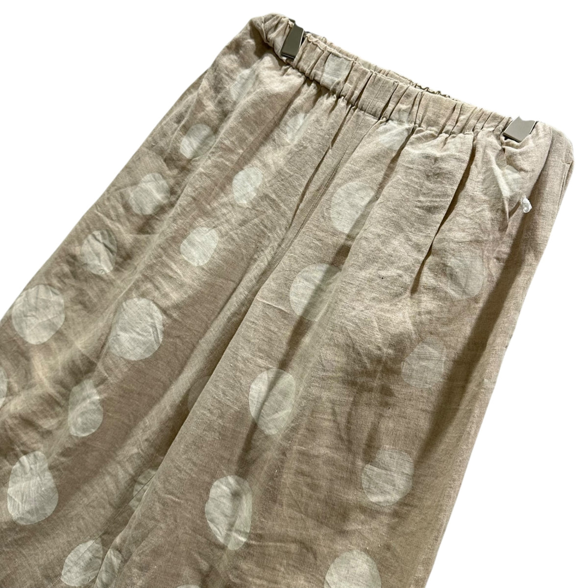 COMME des GARCONS(コムデギャルソン) 1998SS Circle-Dot Linen Wide Pants サークルドット リネン ワイド パンツ GP-100120 FREE アイボリー×ホワイト AD1997 90s アーカイブ 男性着用可能