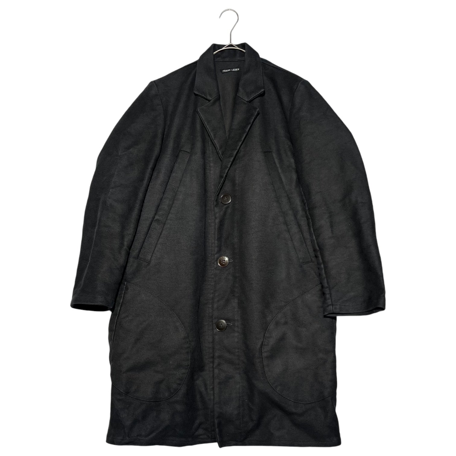 FRANK LEDER(フランクリーダー) 14AW DEUTSCHELEDER COAT ジャーマンレザー チェスター コート 0221116 XS  ブラック