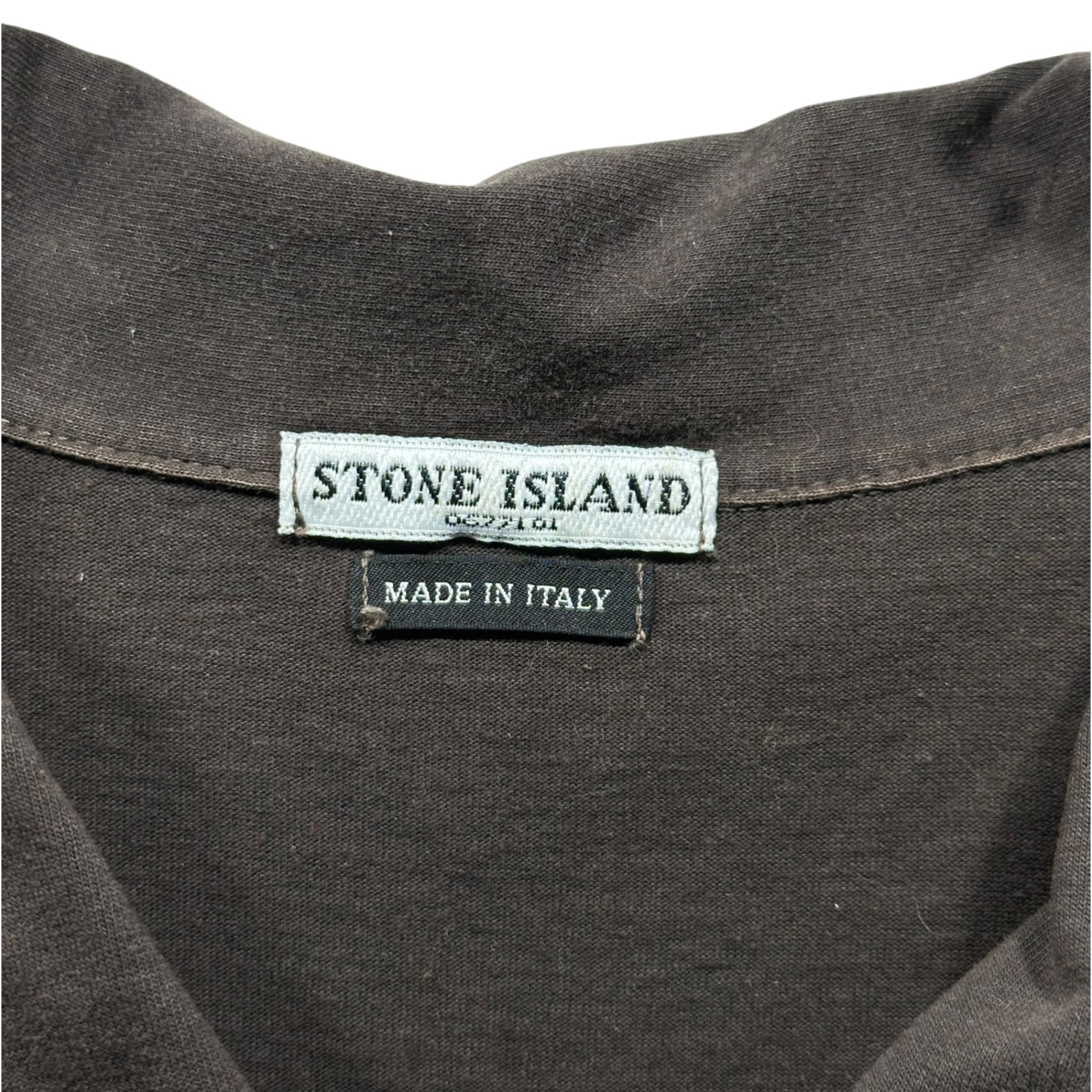 STONE ISLAND(ストーンアイランド) 00's Cutoff Logo Polo Shirt カットオフ ロゴ ポロ シャツ XXL ブラウン