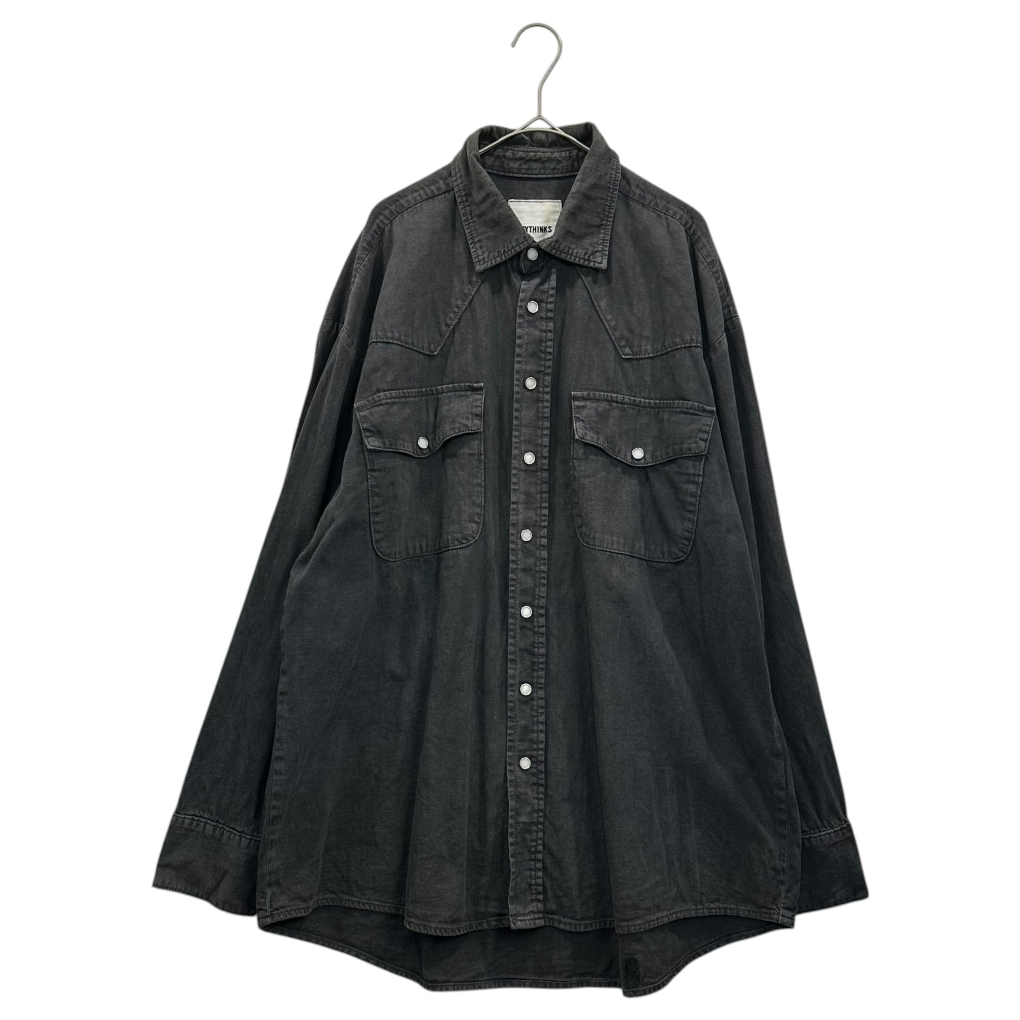 MY THINKS(マイシンクス) Snap-Button Western-Style Soft Denim Shirt スナップボタン ウエスタン ソフトデニムシャツ S ブラック