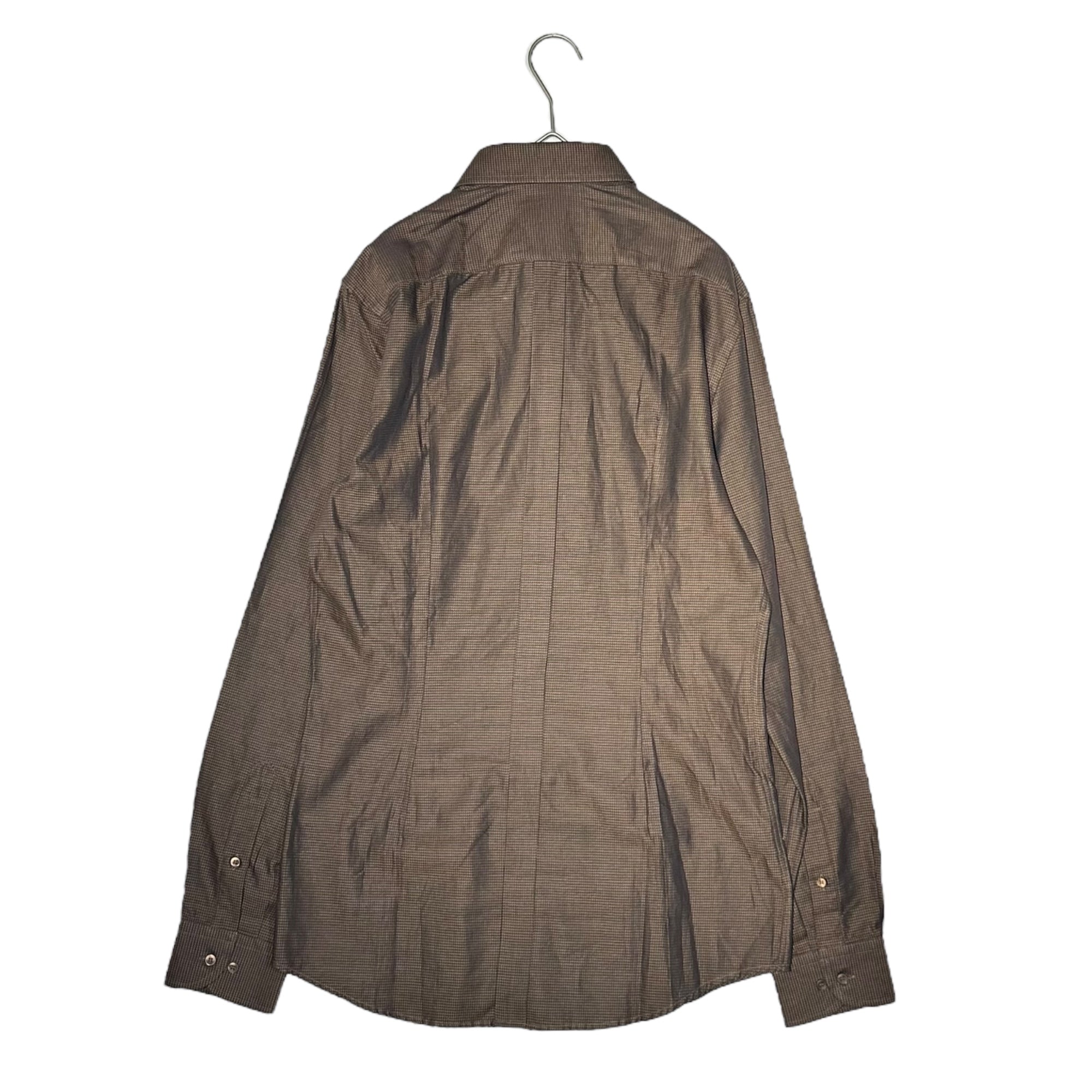 DOLCE&GABBANA(ドルチェ&ガッバーナドルガバ) Round collar long sleeve shirt ラウンドカラー 長袖 シャツ G5BP8T FM5C4 39 15 1/2(M程度) ブラウン
