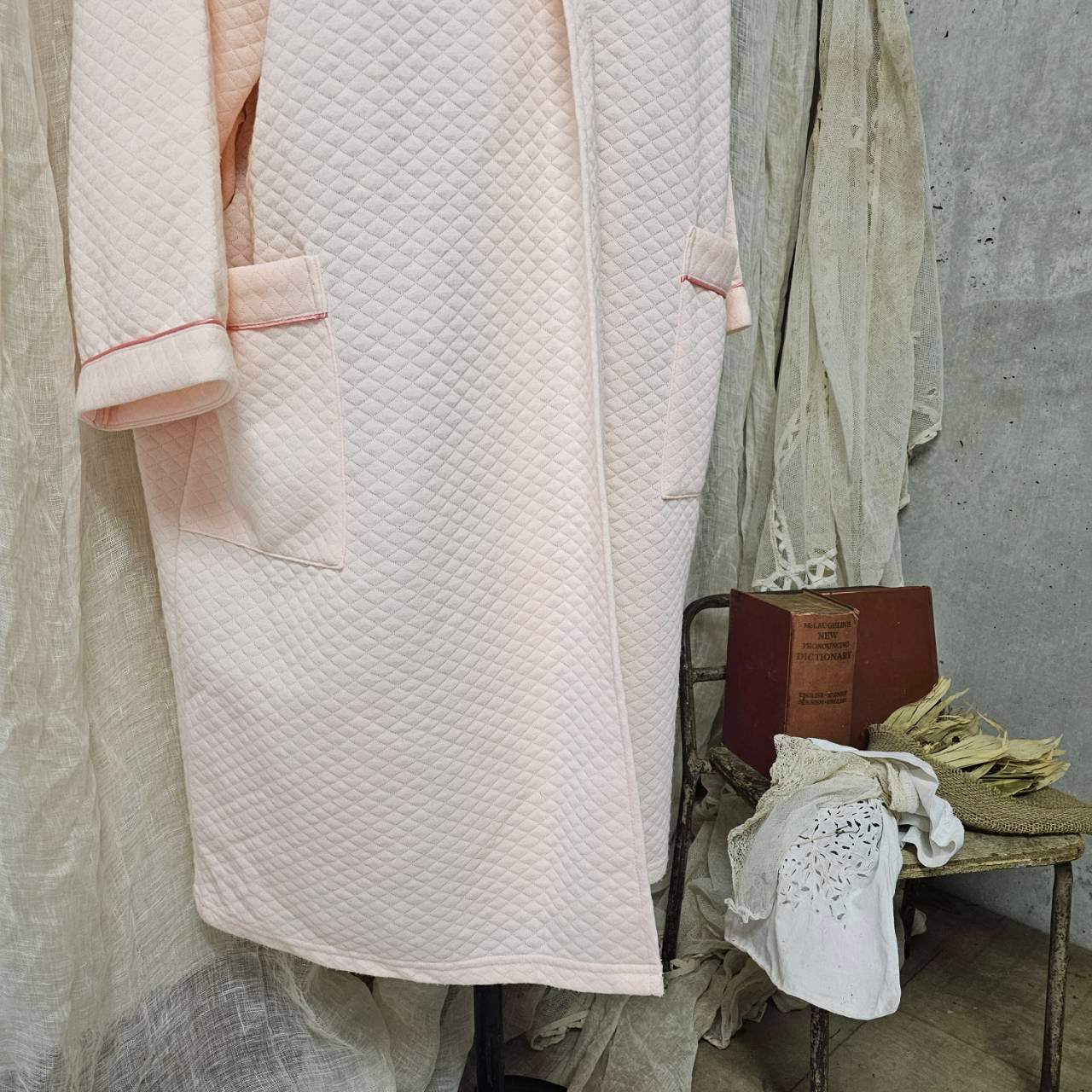 VINTAGE(ヴィンテージ) 90~00's quilted robe dress キルティング ローブ ワンピース SIZE 42 ピンク