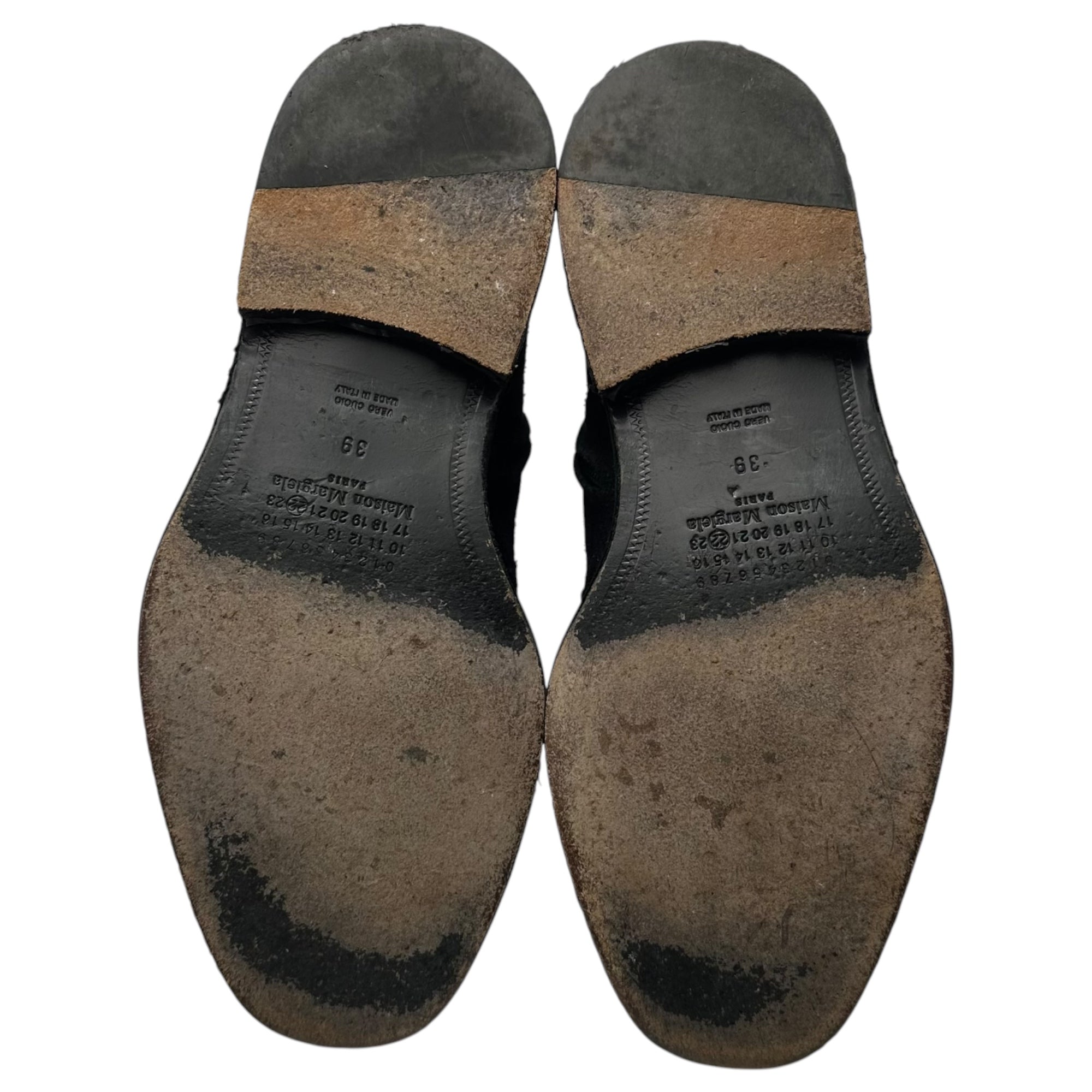 MAISON MARGIELA(メゾンマルジェラ) Velvet Coding Side-Zip Boots ベルベット コーディング サイドジップ ブーツ 39(24.5cm〜25.0cm) ブラック