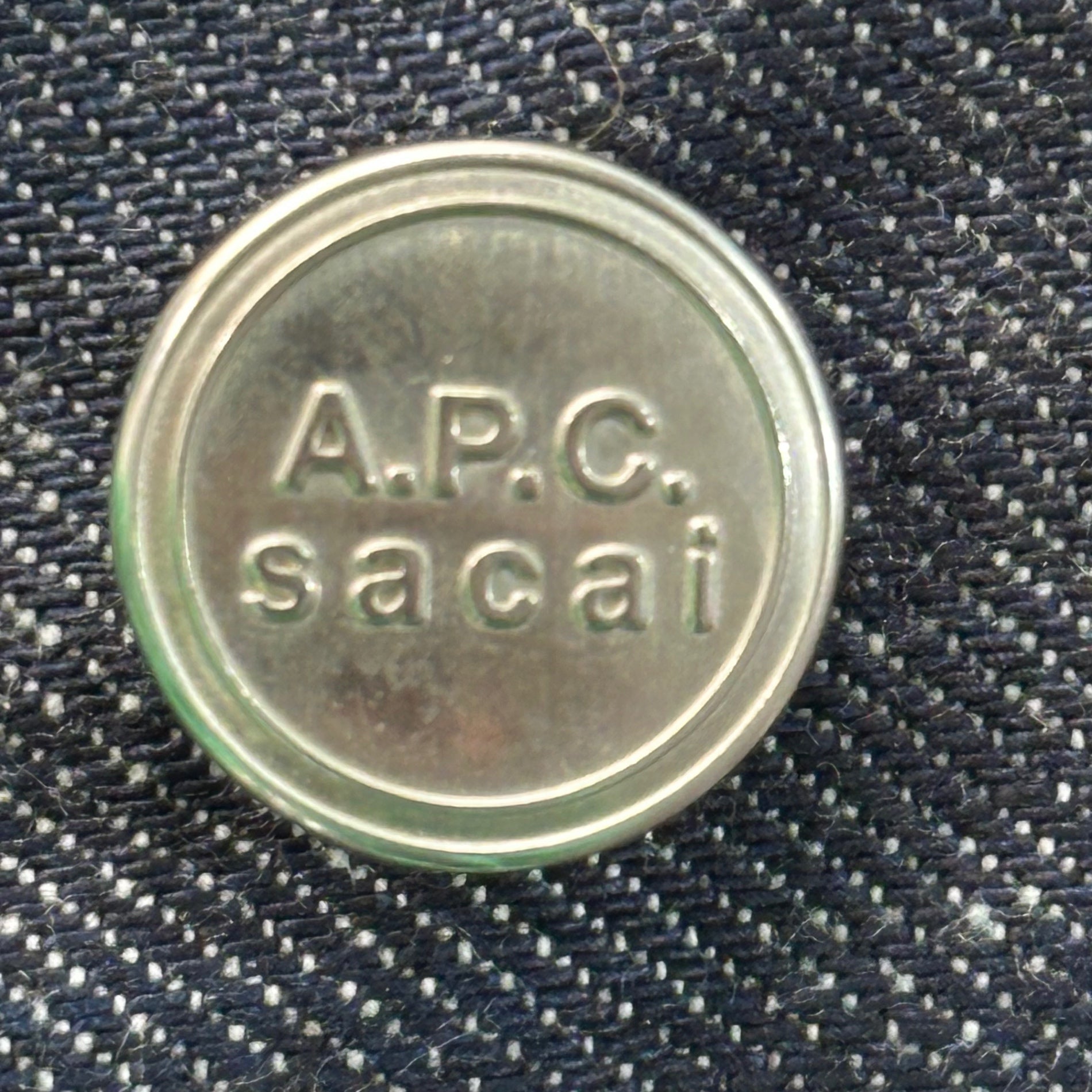 sacai×A.P.C.(サカイ×アーペーセー) 21SS PANTALON HARU DENIM ナイロン切替 デニム パンツ 1110221 S インディゴ×オリーブ