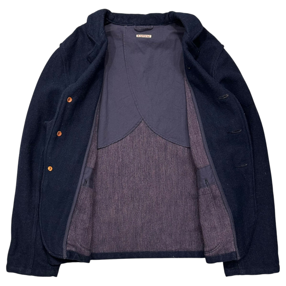 kapital(キャピタル) 3-Button Wool Short-Length Coat 3ボタン ウール ショート コート S ネイビー