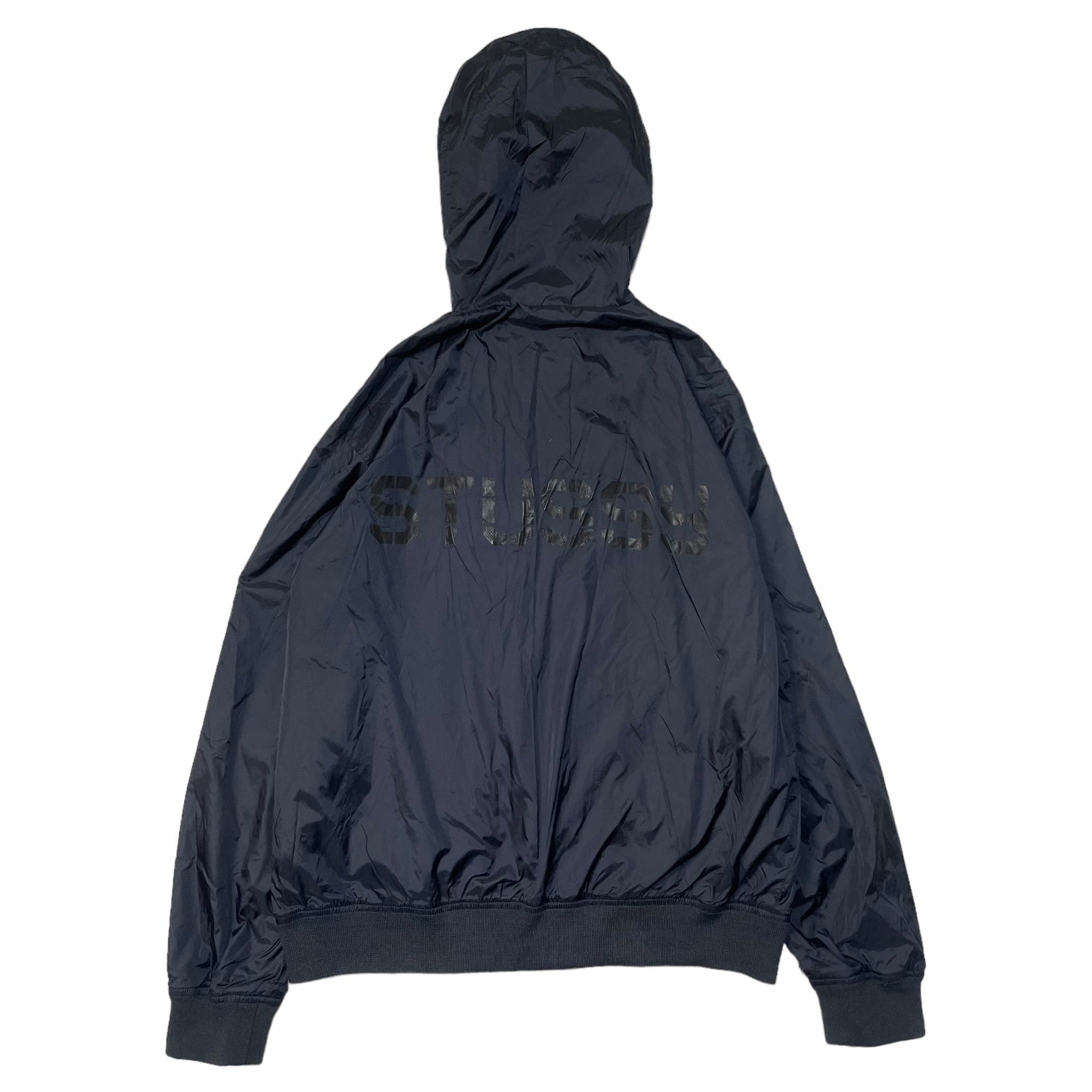 STUSSY(ステューシー) 00's nylon hoodie ナイロン パーカー フーディー マウンテンパーカー ジャケット S ネイビー