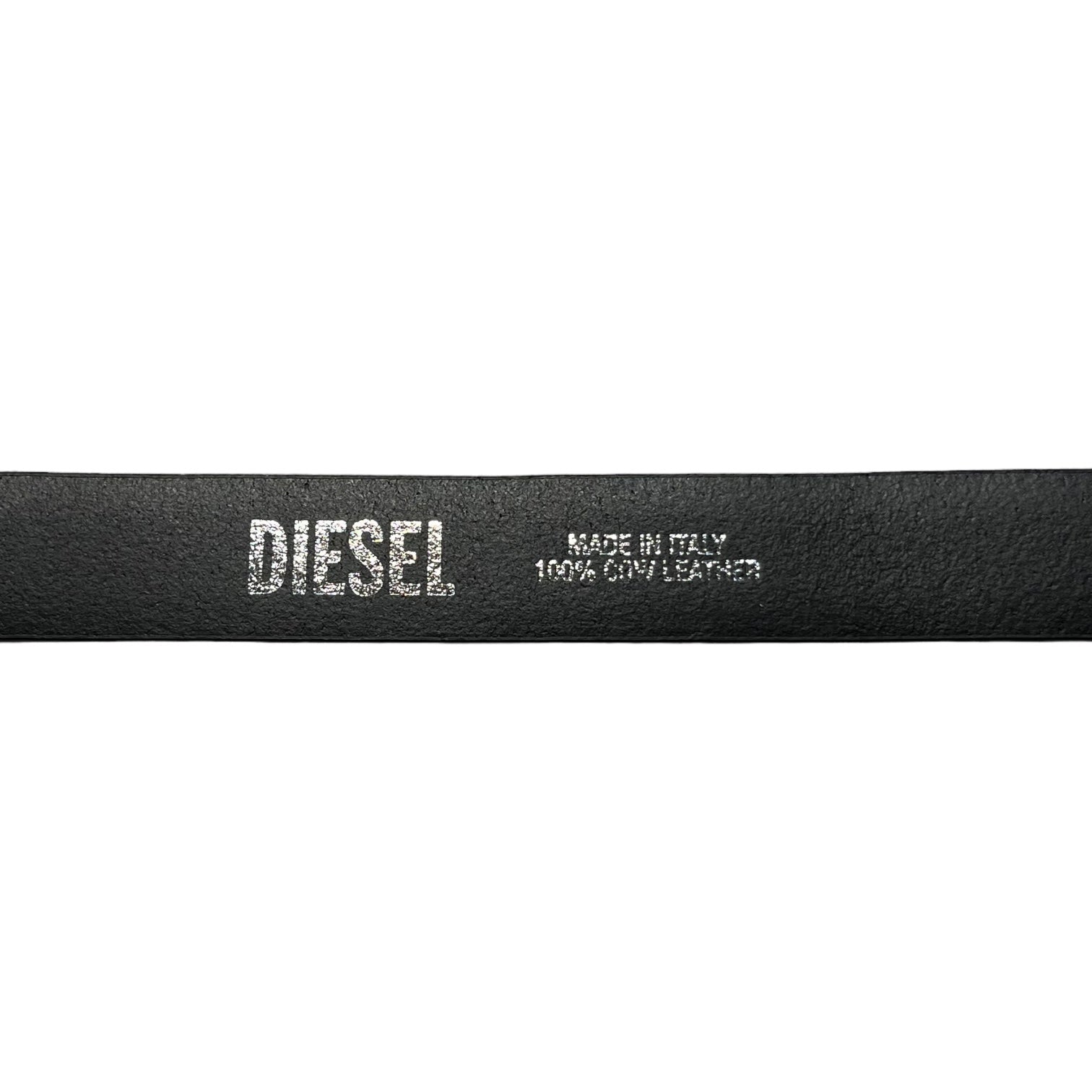 DIESEL(ディーゼル) b-1dr strass 20 bell ロゴ バックル ライトストーン レザー ベルト 70 ブラック 完売品