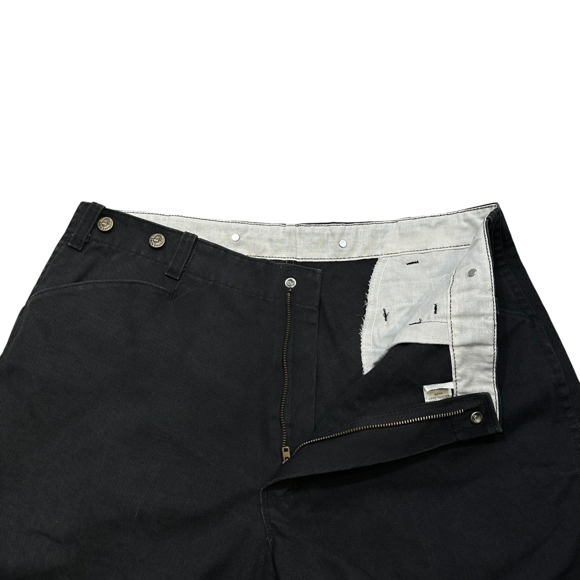 BEN DAVIS(ベンデイビス) 80's~90's FRISCO PANTS - 100% Cotton Made in USA フリスコ パンツ W38 ブラック 80年代～90年代 裏無地 サスペンダーボタン