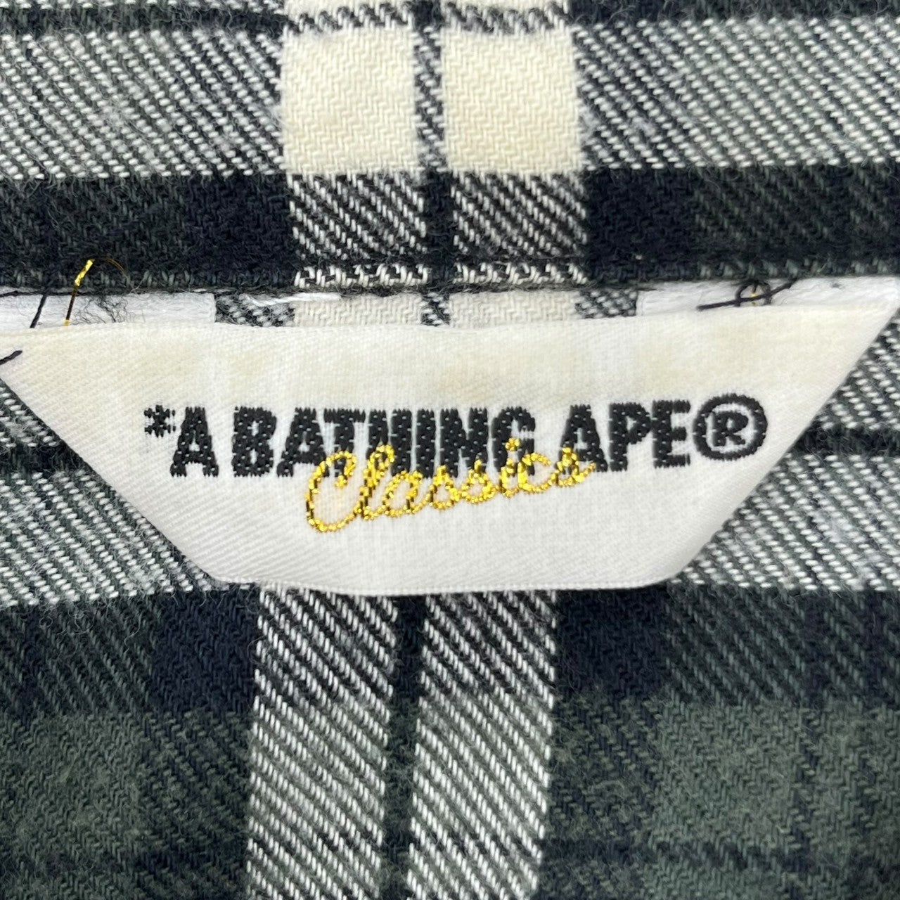 A BATHING APE(アベイシングエイプ) 00's Tartan check flannel shirt タータンチェック フランネル シャツ L グリーン×ホワイト