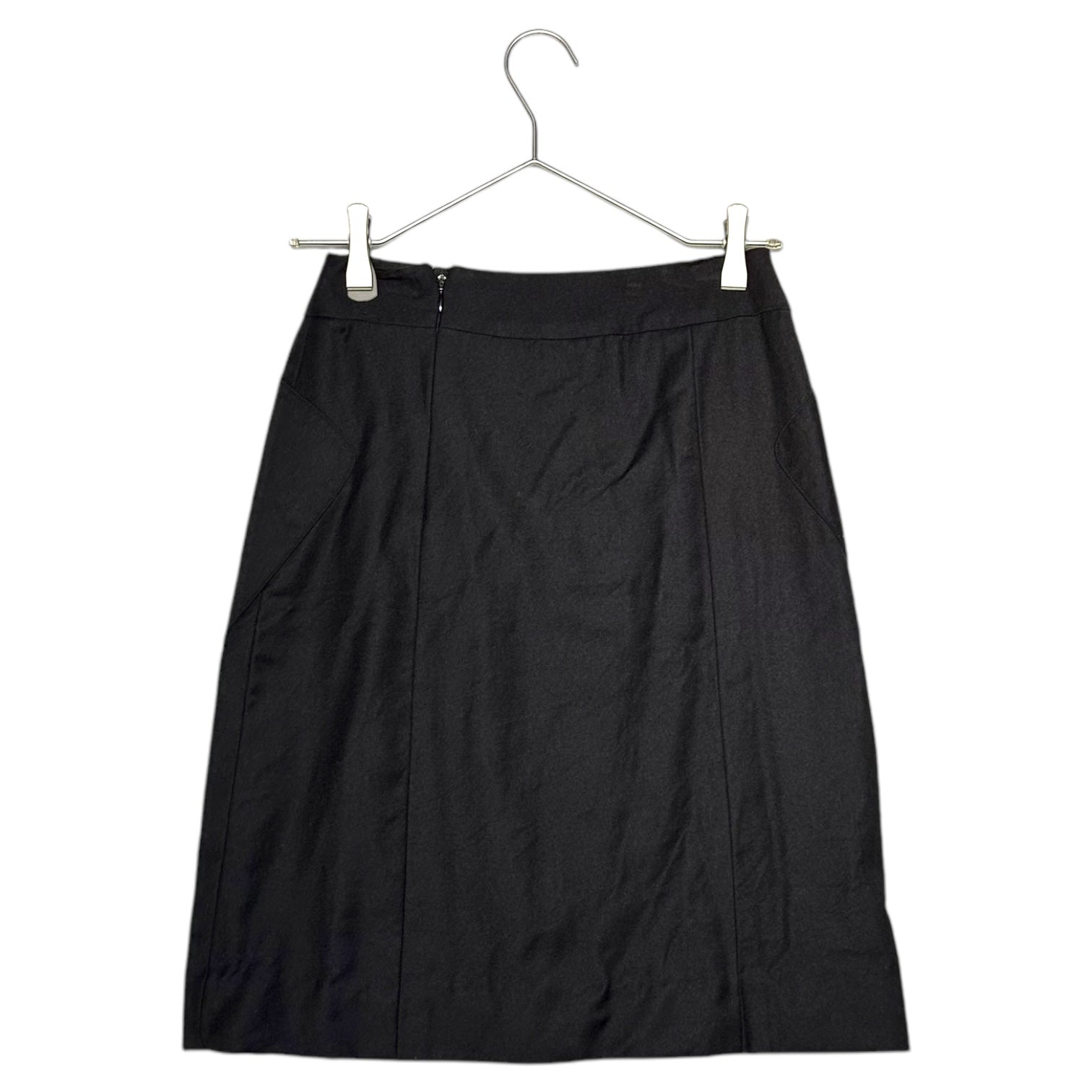 CHANEL(シャネル) 03AW  Wool Cashmere Silk Coco Mark Side Zip Skirt with Pockets  ウール カシミヤ シルク ポケット付き ココマーク サイド ジップ スカート P21953V10471 34(XS程度) ブラック