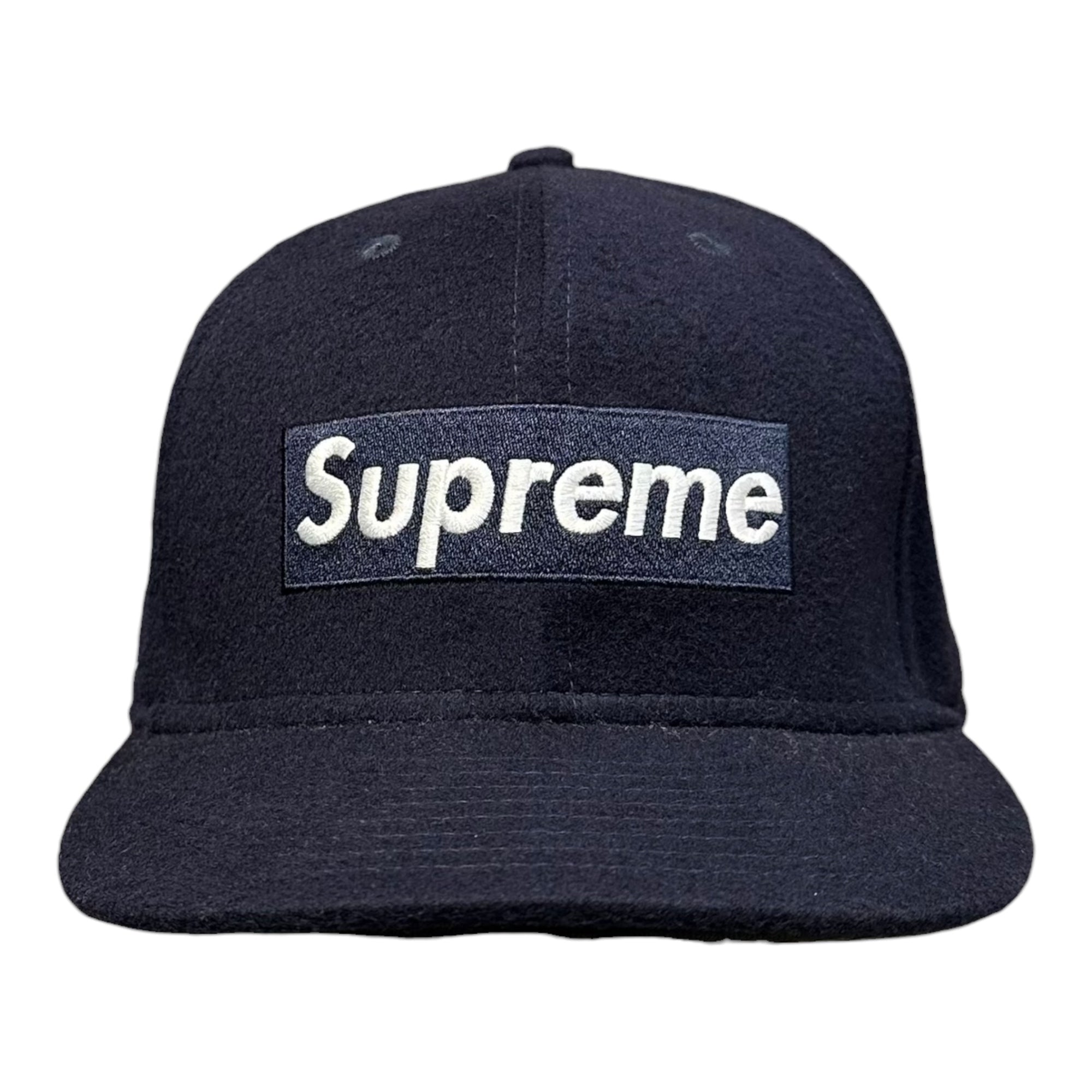 SUPREME×New Era(シュプリーム×ニューエラ) 2011AW ”Loro Piana” BOX LOGO WOOL CAP ロロピアーナ ボックス ロゴ ウール キャップ 7 3/8 ネイビー