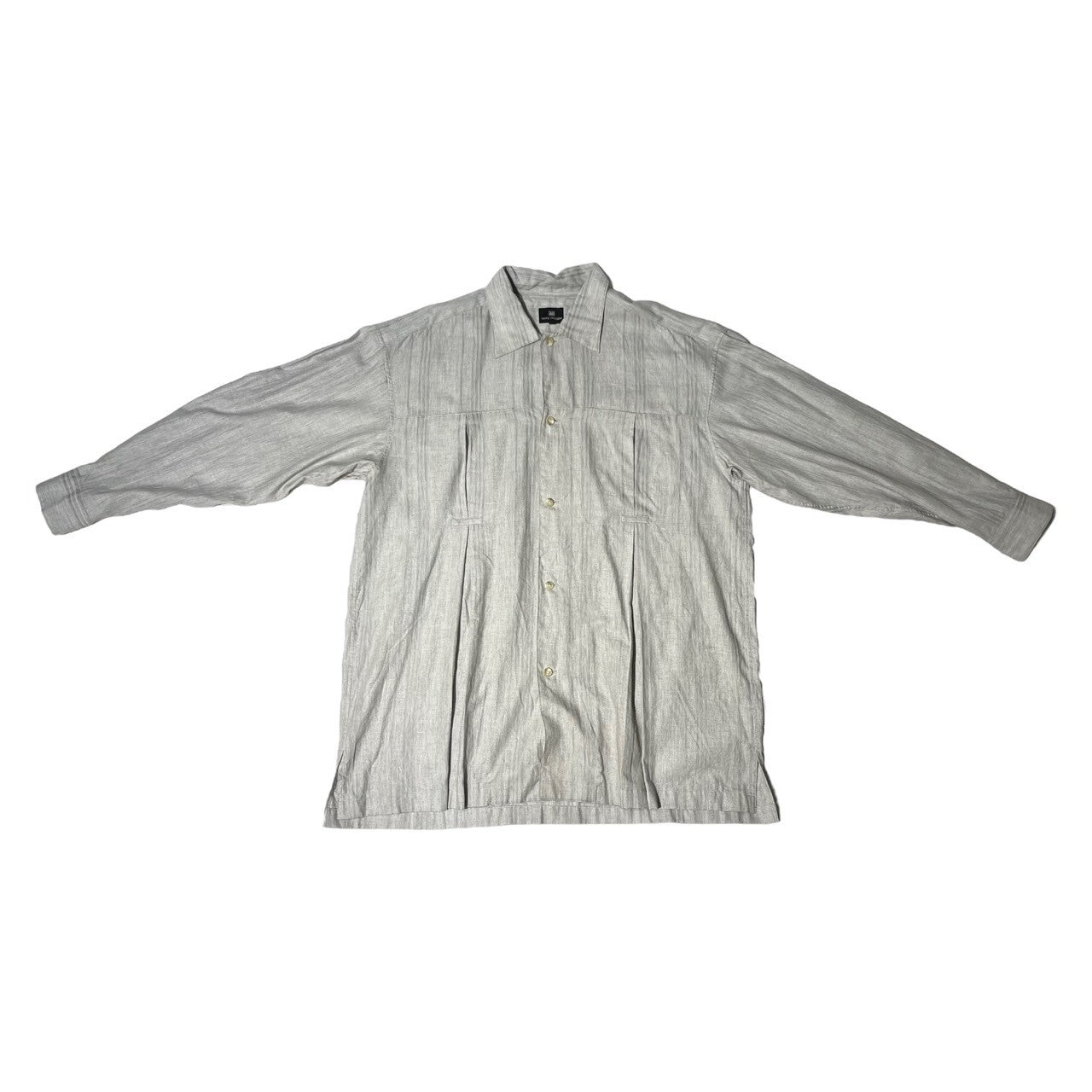 ISSEY MIYAKE(イッセイミヤケ) 80's ~ 90's design pocket striped shirt デザイン ポケット  ストライプ シャツ M グレー 80年代 ～ 90年代 ヴィンテージ アーカイブ