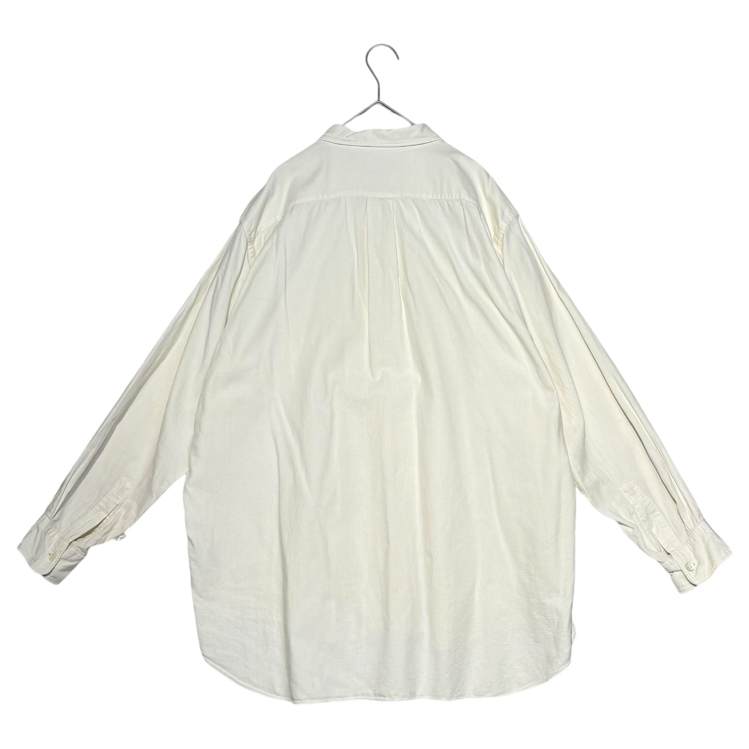 COMME des GARCONS HOMME(コムデギャルソンオム) 80~90's open collar thin check long sleeve shirt 開襟 薄チェック 長袖 シャツ ヴィンテージ FREE アイボリー オープンカラー