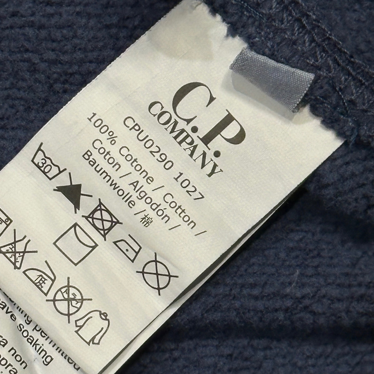 C.P.COMPANY(シーピーカンパニー) 2010～2015's Wide-Ribbed-Collar Sweat Zip-Up Blouson ワイド リブ カラー スウェット ジップ アップ ブルゾン CPU0290 1027 M ネイビー FGFタグ 05750737 ヴィンテージ加工