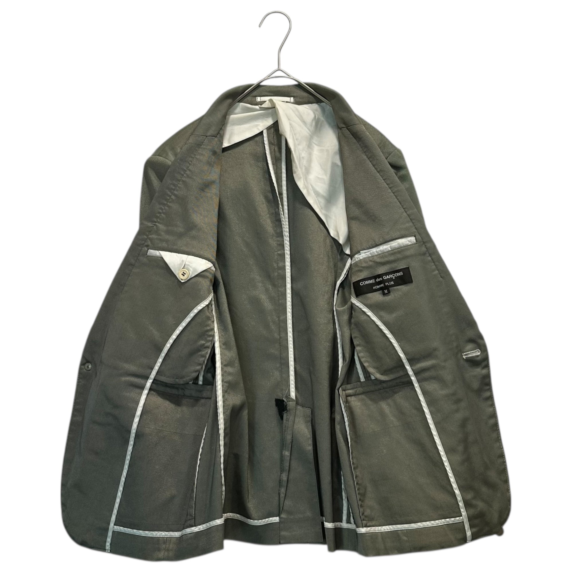 COMME des GARCONS HOMME PLUS(コムデギャルソンオムプリュス) 08SS  imposition期 1-Button Poly Jacket 1ボタン ポリ ジャケット PA-J017 M グレー AD2007