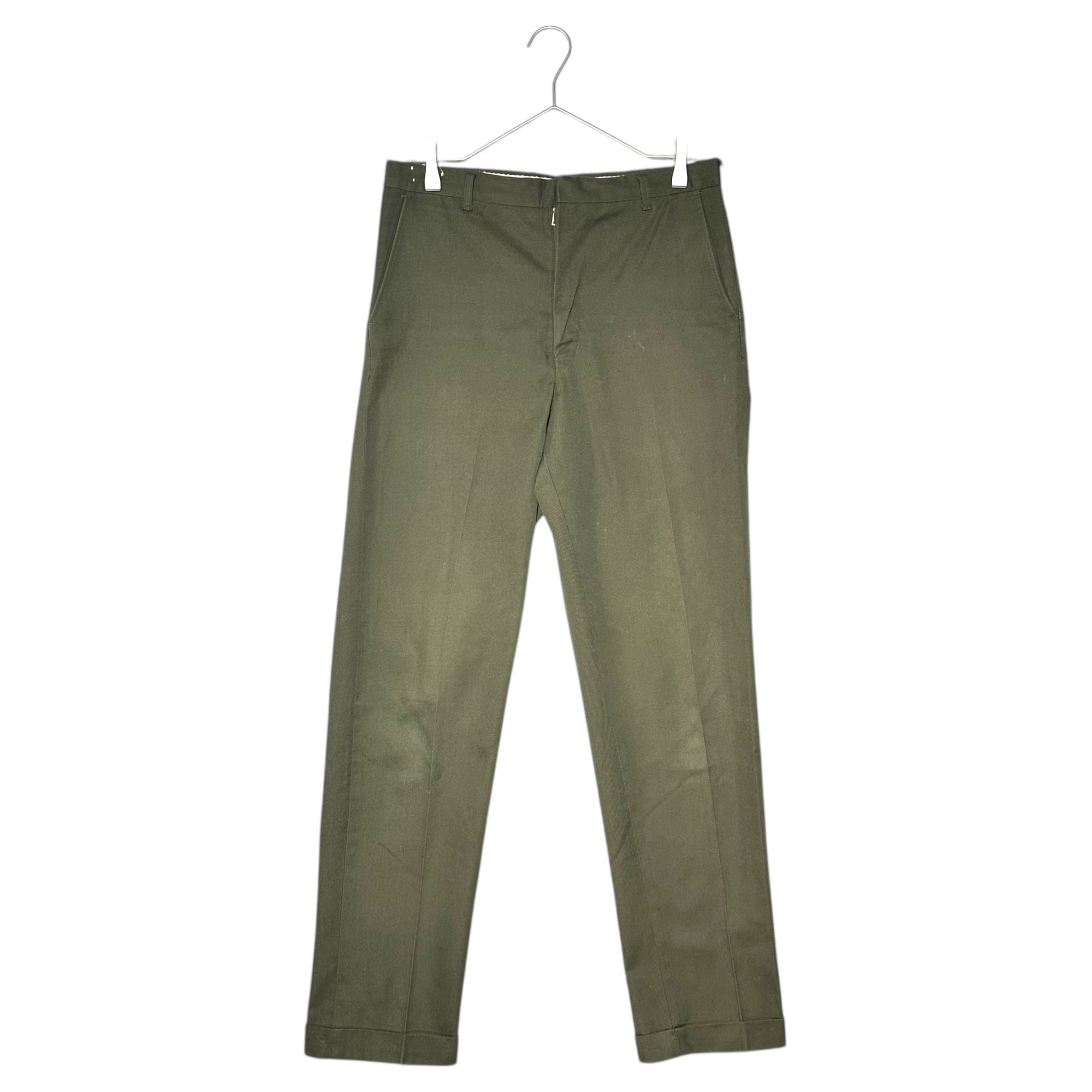 Levi's(リーバイス) 60's USA made CONMAR ZIP STA-PREST スタプレ テーパード スラックス 表記無(実寸W約79cm) オリーブ 推定60年代 ヴィンテージ パンツ