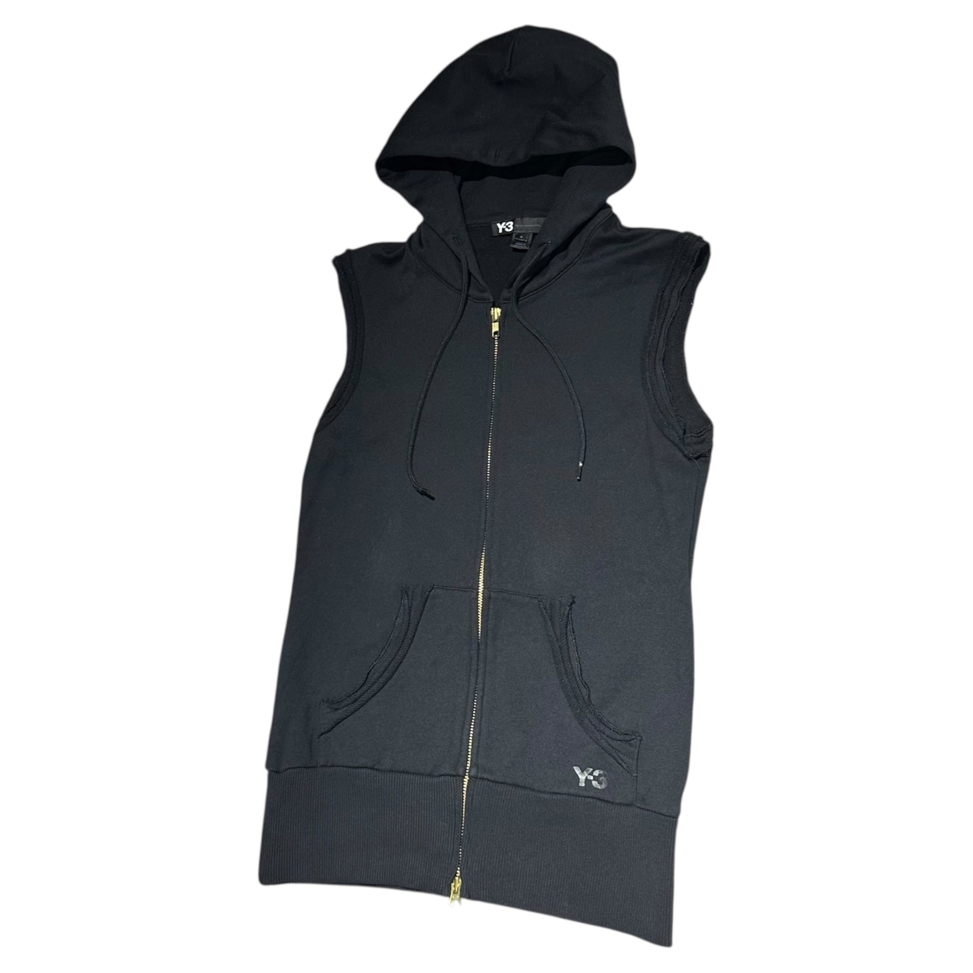 Y-3(ワイスリー) Zip-up sleeveless hoodie ジップアップ ノースリーブ パーカー E57678 S ブラック