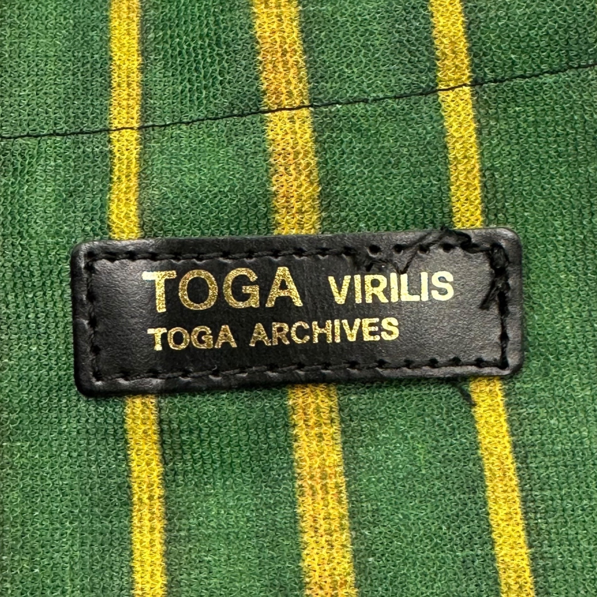 TOGA VIRILIS(トーガビリリース) western buckle mesh tote ウエスタン バックル メッシュ トート バッグ TV81-AG362 グリーン×ネイビー