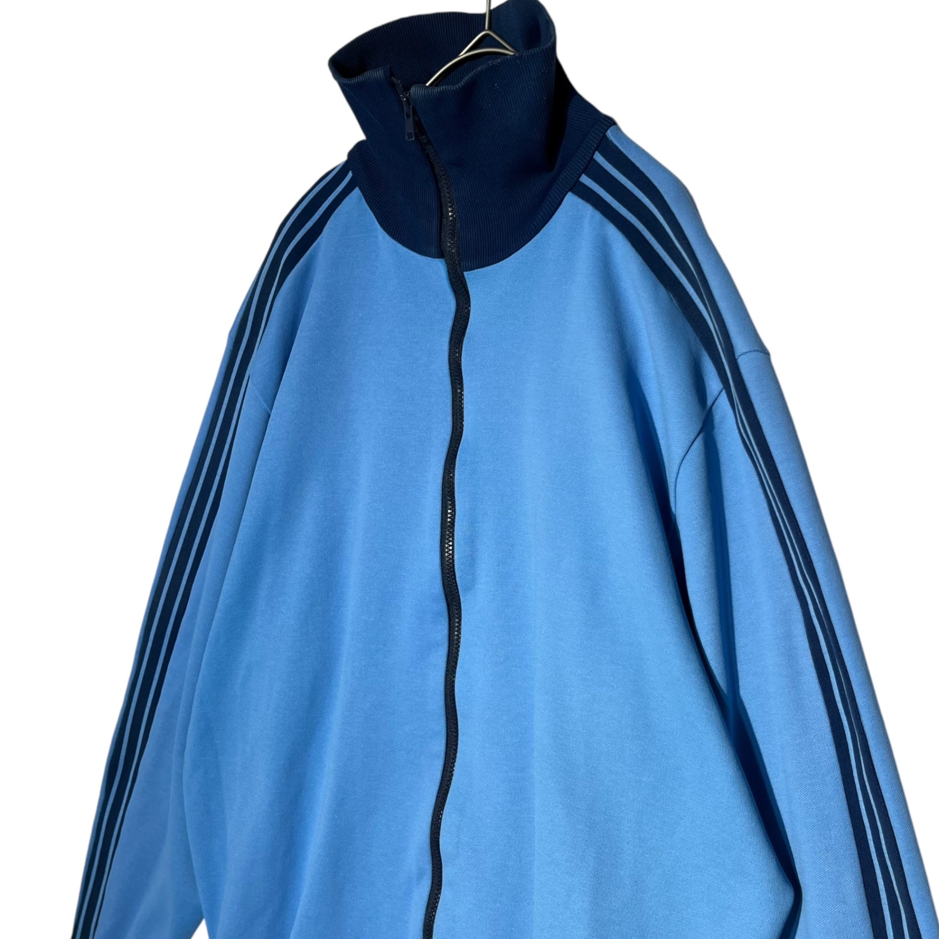 adidas(アディダス) 70's W.GERMANY TRACK JACKET 70年代 西ドイツ製 トラックジャケット 7(L程度) スカイブルー ロゴ ヴィンテージ 1970年代 レジスターマーク有 サイズ稀少