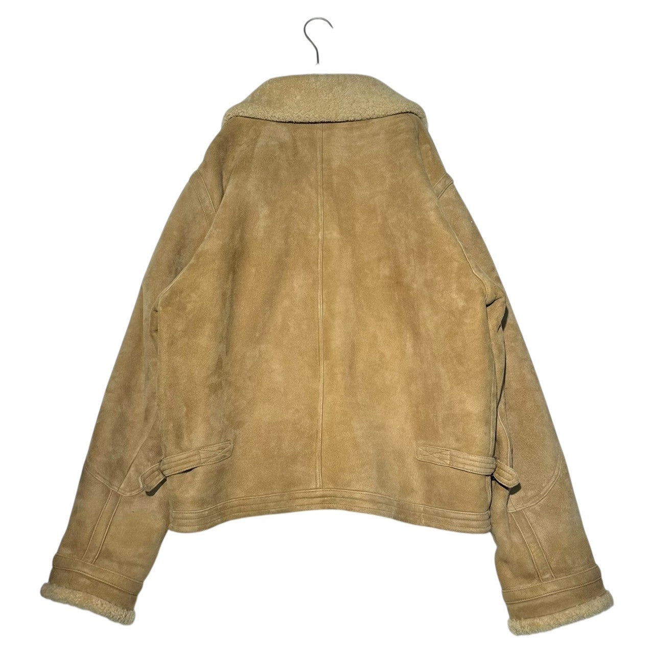 POLO RALPH LAUREN(ポロラルフローレン) 90's Genuine mouton Front Pocket Sheepskin Half Coat 90年代 本ムートン フロント ポケット ムートン ハーフ コート JR-RL-SA3962 LL ベージュ インパクト21タグ