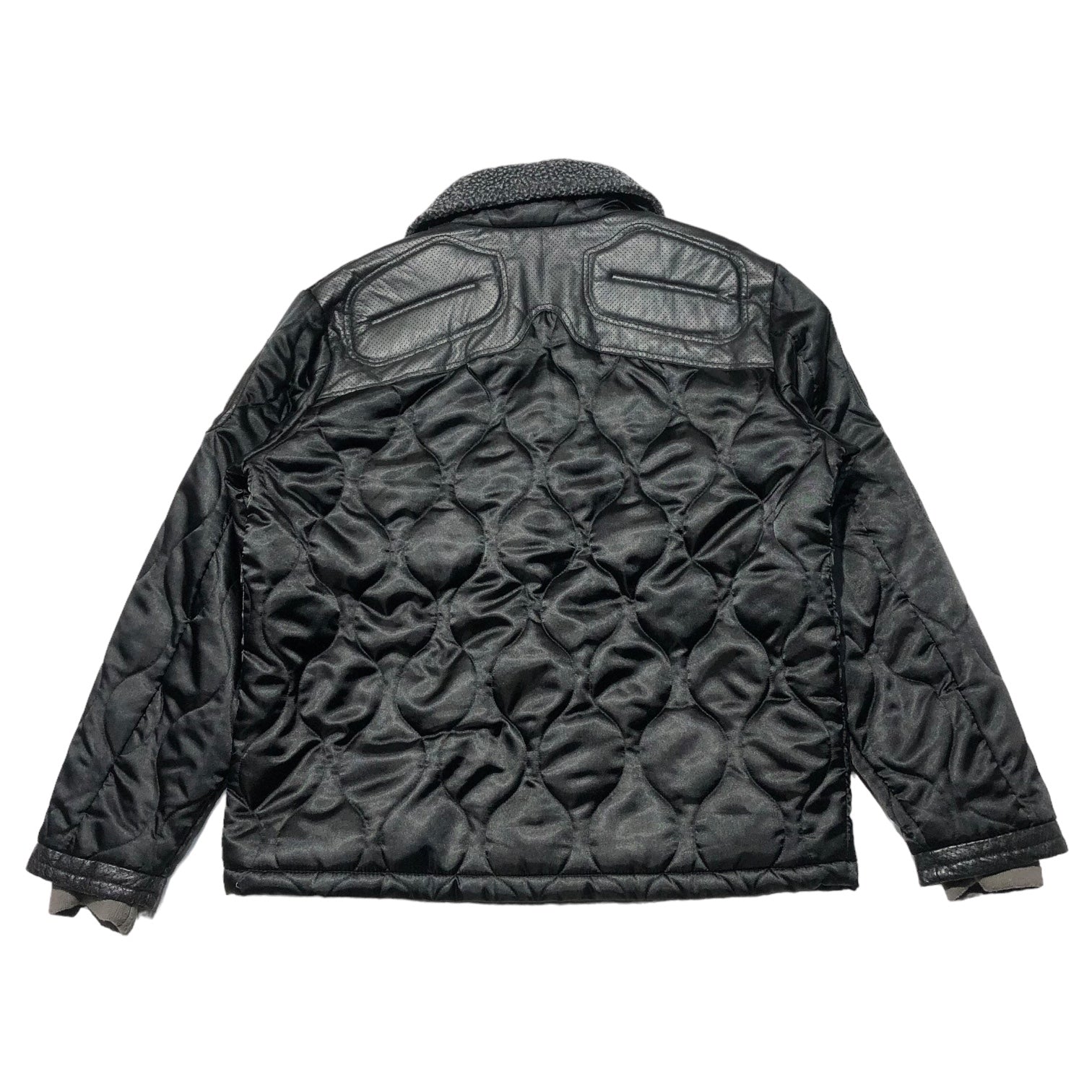 DIESEL(ディーゼル) 90's  quilted racing jacket キルティング レーシング ジャケット L ブラック 90年代 レザー ボア 中綿 Y2K 00s