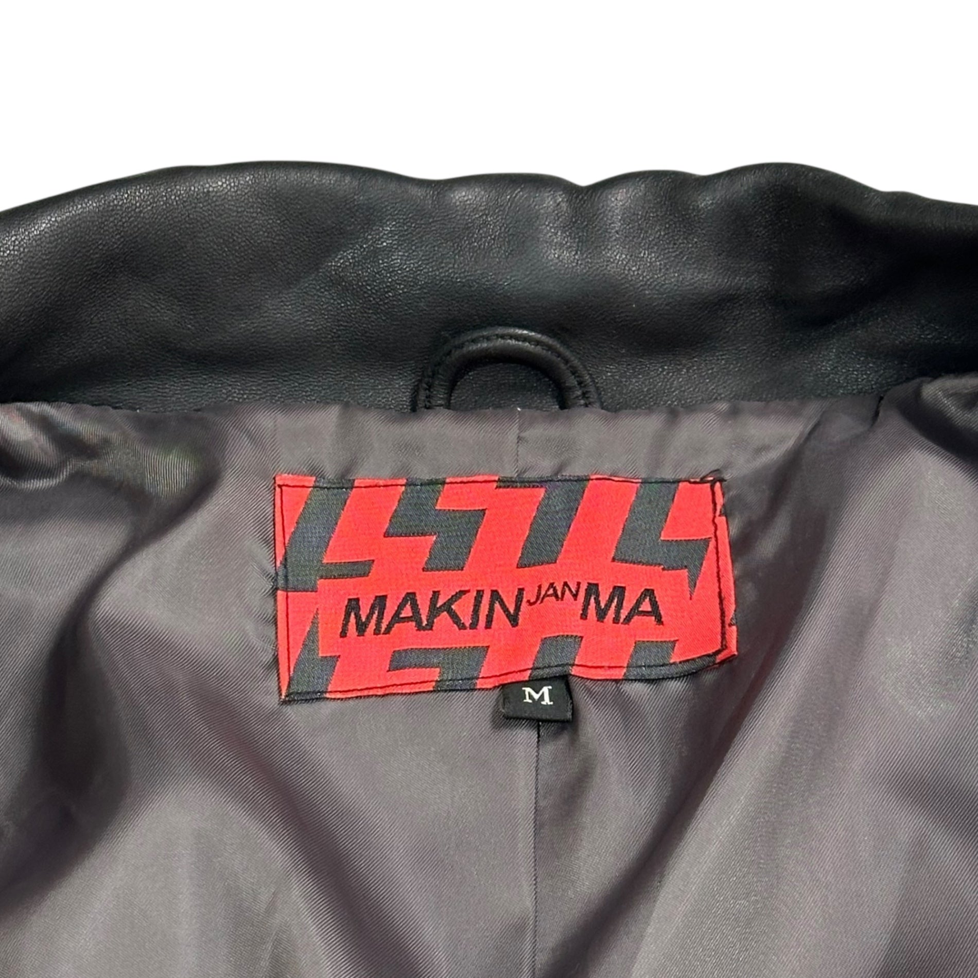 MAKIN JAN MA(マーキンヤンマ) 10SS Lamb Leather Studded Riders Jacket ラムレザー スタッズ ライダース ジャケット 10S-JY-01 M ブラック