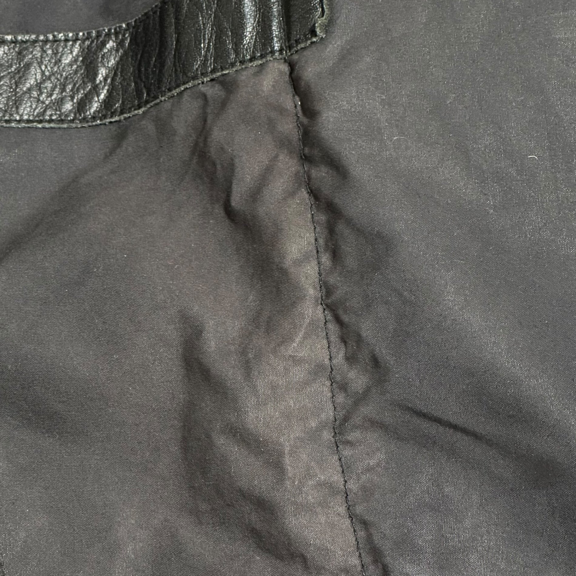 STIFF(スティッフ) Leather-Trimmed Big Messenger Bag レザー 切替  ビッグ メッセンジャー バッグ ブラック