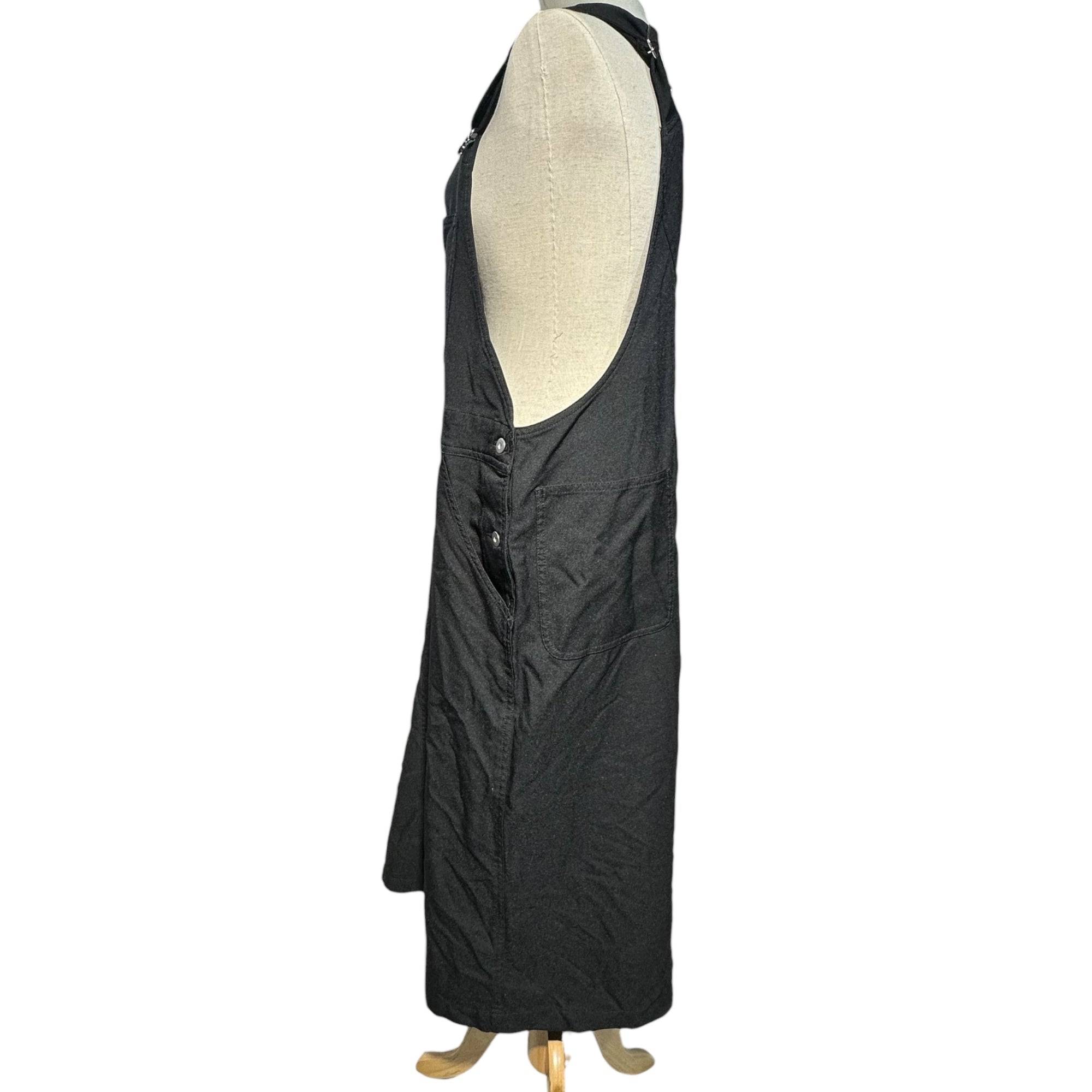 BLACK COMME des GARCONS(ブラックコムデギャルソン) 21AW Polyester Asymmetrical Jumper Skirt Overalls ポリエステル アシンメトリー ジャンパースカート オーバーオール 1H-A008 M ブラック AD2021