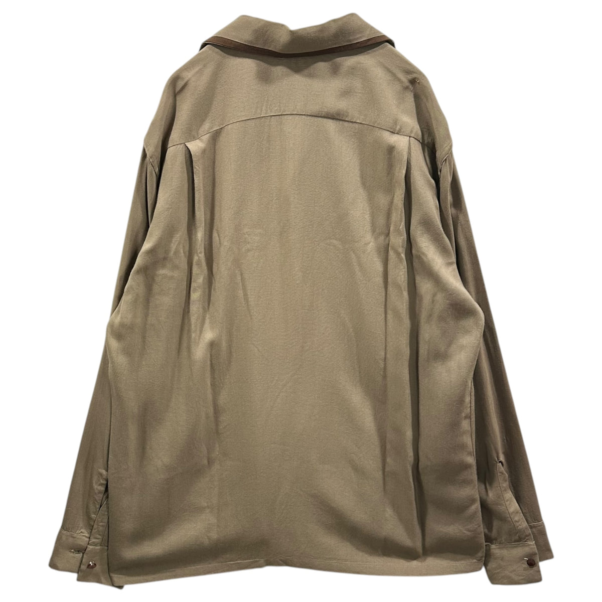 VAN HEUSEN(ヴァンヒューゼン) 1960's 2-pocket rayon open-collar shirt 2ポケット オープンカラー レーヨン シャツ 15・M ベージュ 60年代 ヴィンテージ