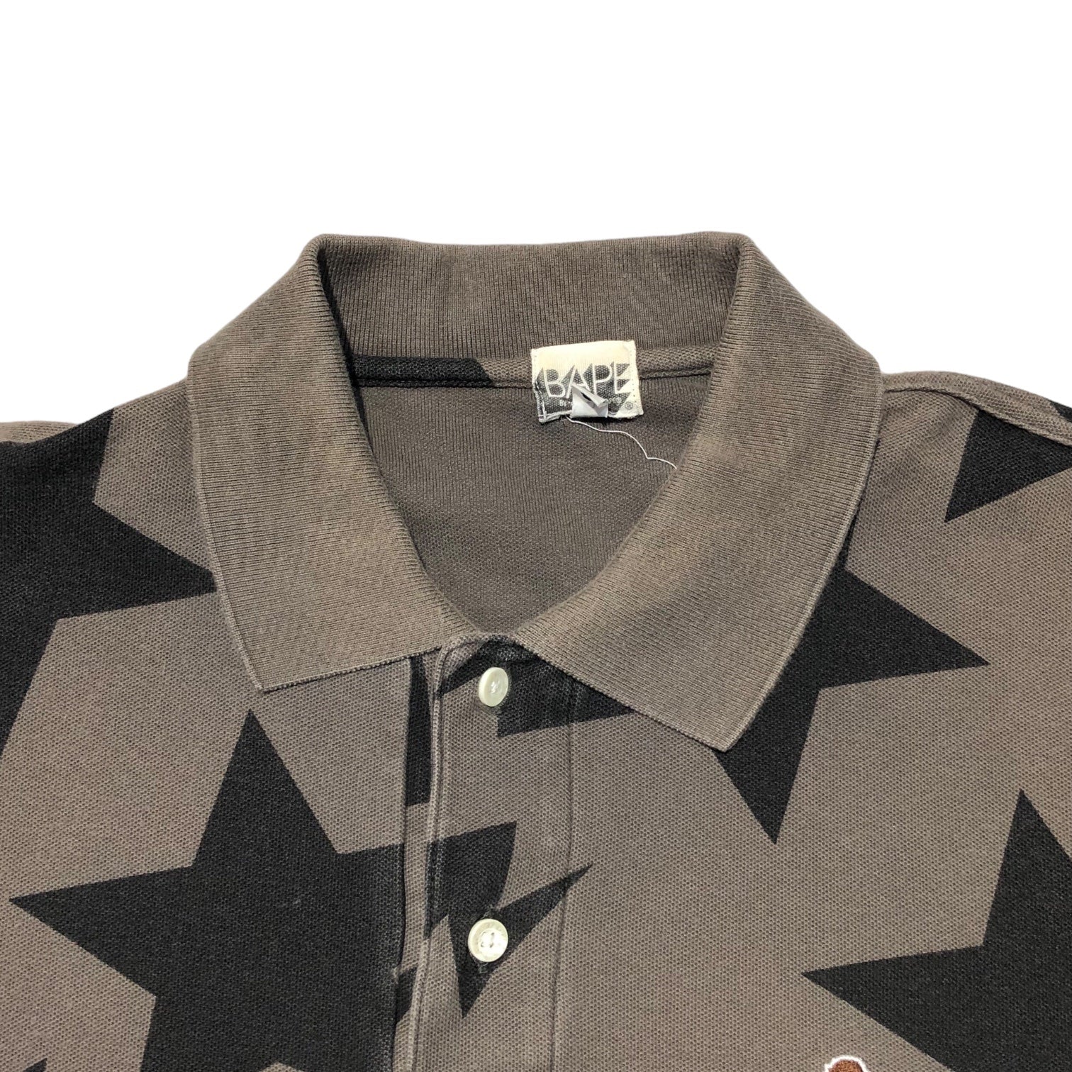 A BATHING APE(アベイシングエイプ) 00's BAPE STA one point logo polo shirt ベイプ スタ ワンポイント ロゴ ポロシャツ L ブラウン×ブラック