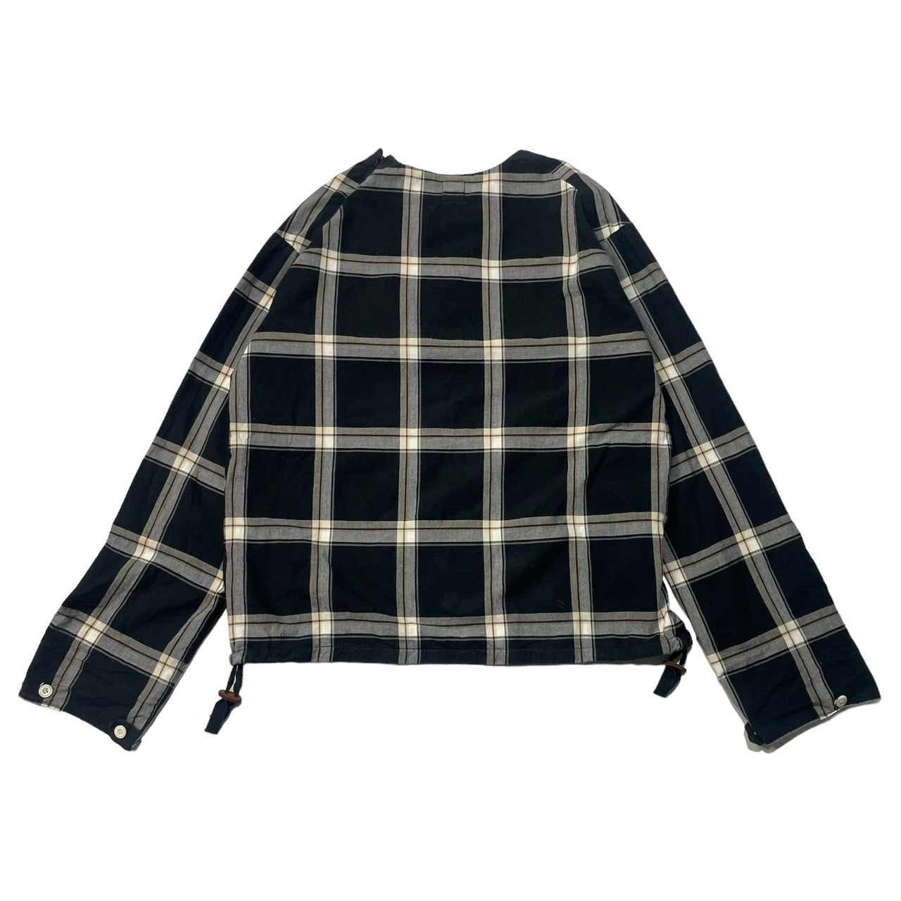 SUNSEA(サンシー) 17SS pullover check shirt プルオーバー チェック シャツ 17S23 SIZE 3(L) ブラック×グレー