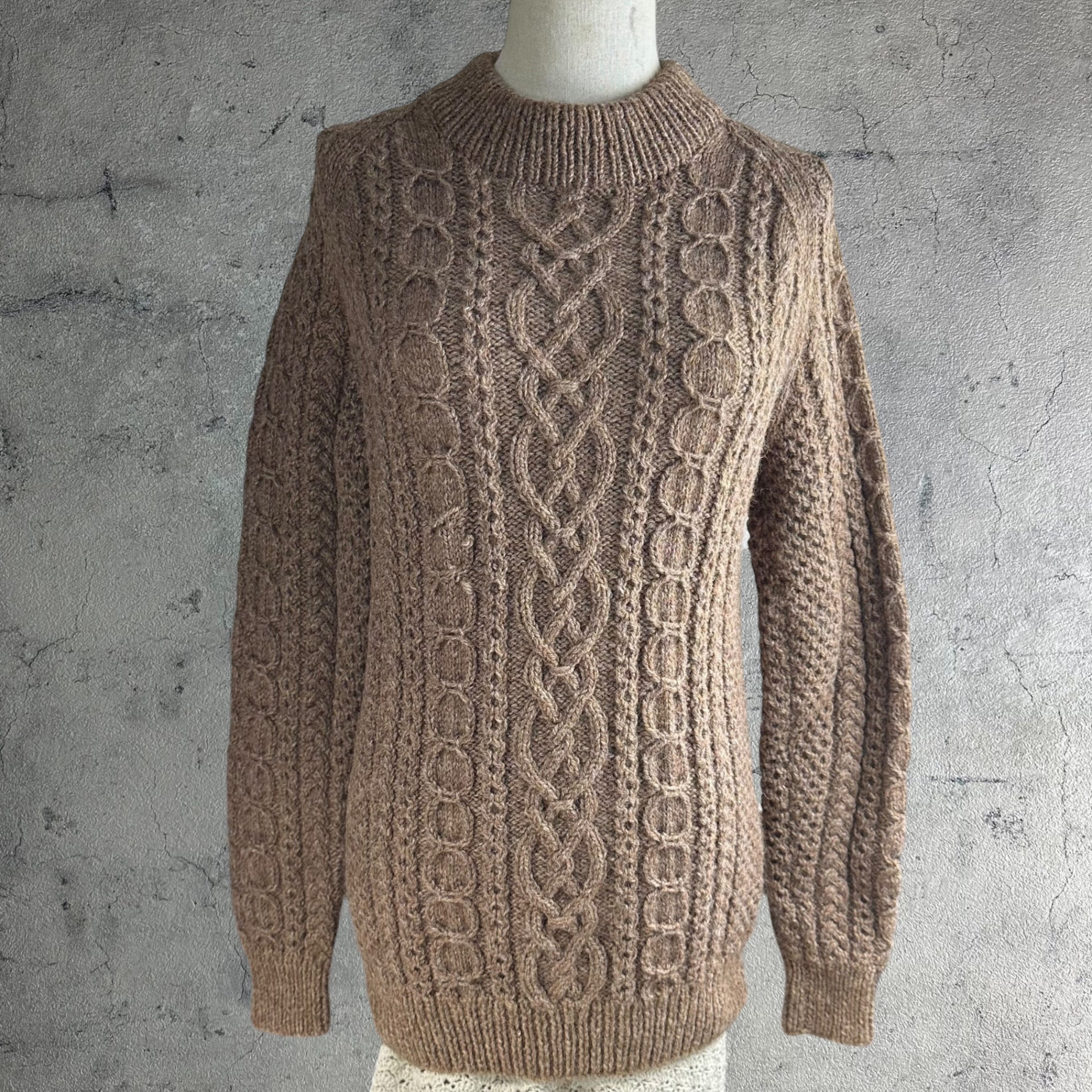 VINTAGE(ヴィンテージ) 90's~ cable knit ケーブル編みニット Mサイズ程度 ブラウン