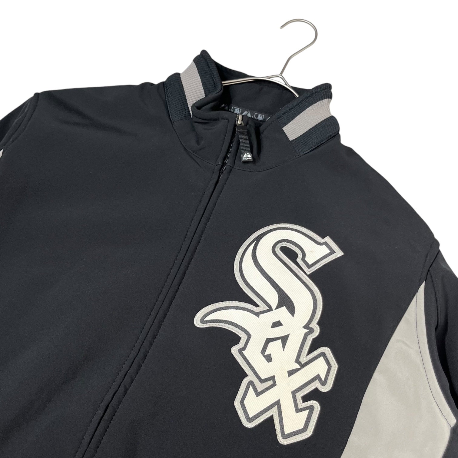 MAJESTIC(マジェスティック) ”Chicago White Sox” team blouson チーム ブルゾン L ブラック トラック フリース ジャケット ジップ