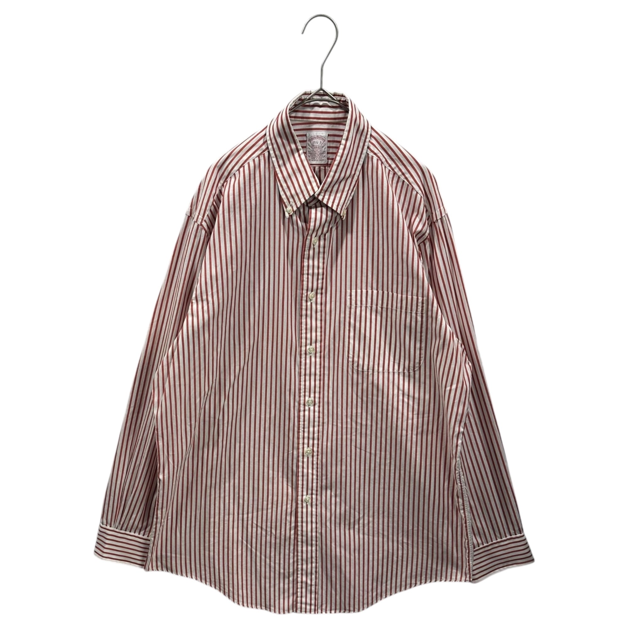 BROOKS BROTHERS(ブルックスブラザーズ) 1990's USA made BD Shirt - Striped ボタンダウン ストライプ シャツ 15 1/2-3(ML程度) ホワイト×レッド 90年代 USA製 ヴィンテージ