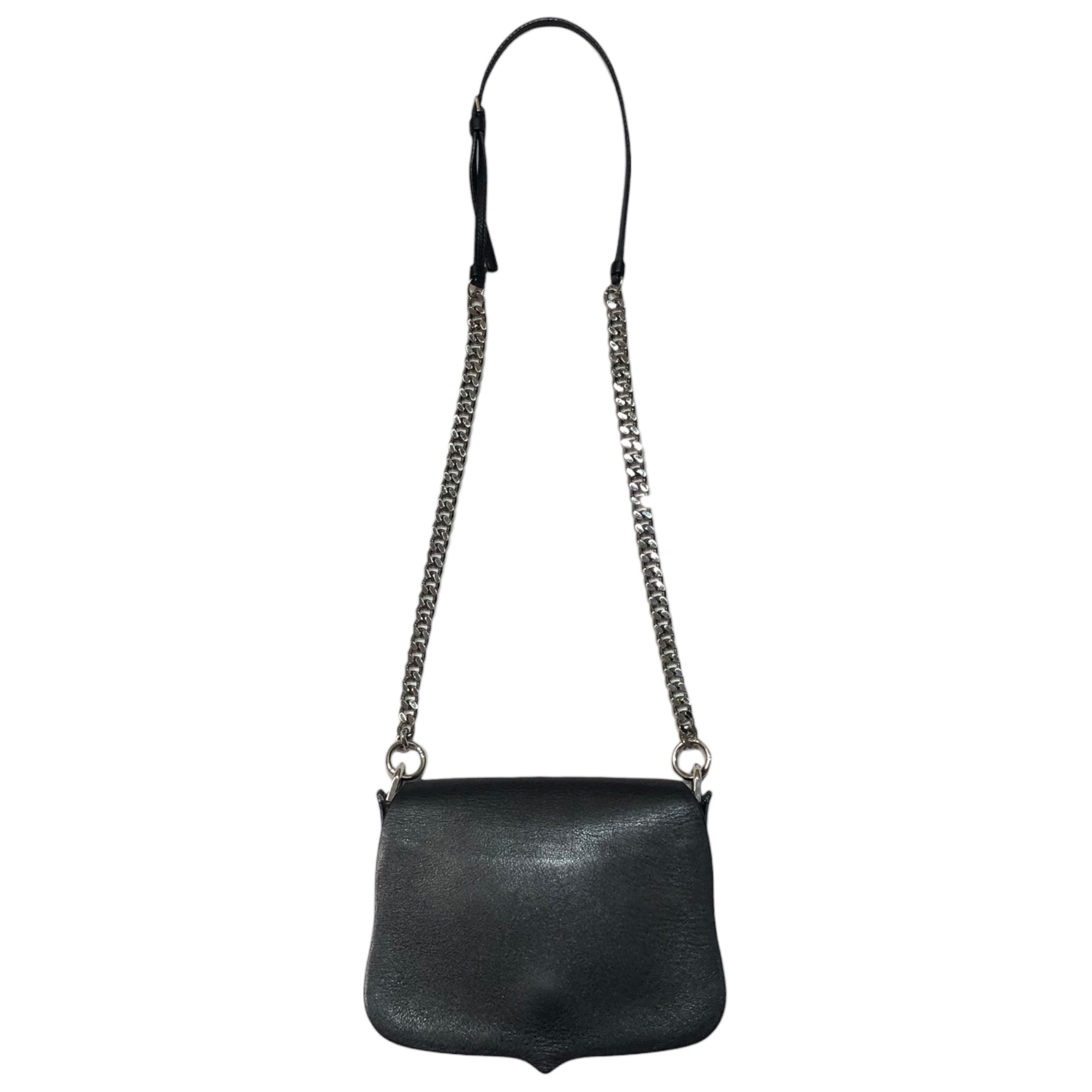 JIL SANDER(ジルサンダー) chain shoulder bag レザー チェーン ショルダー バッグ ブラック×シルバー