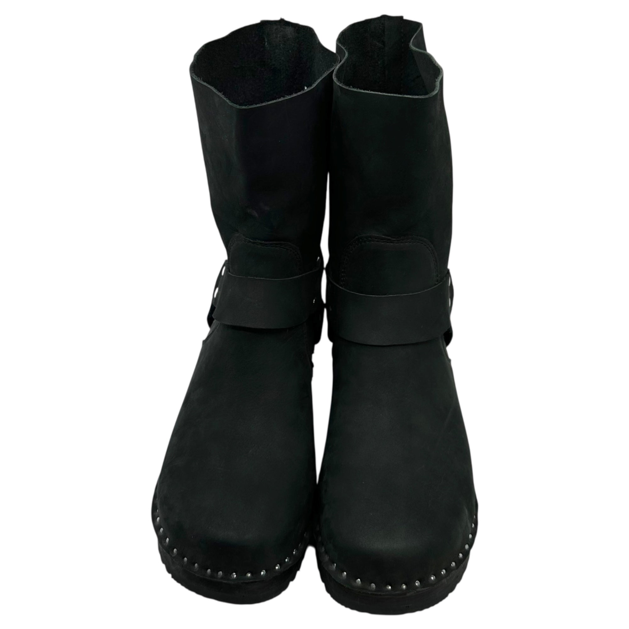 NEEDLES×Troentorp(ニードルズ×トロエントープ) 21AW Troentorp Harness Clog Boots - Nuback トロエントルプ ハルネス クロッグ ブーツ - ヌバック JO319 41(約26.5-27cm) ブラック スタッズ ウエスタン ハーネス