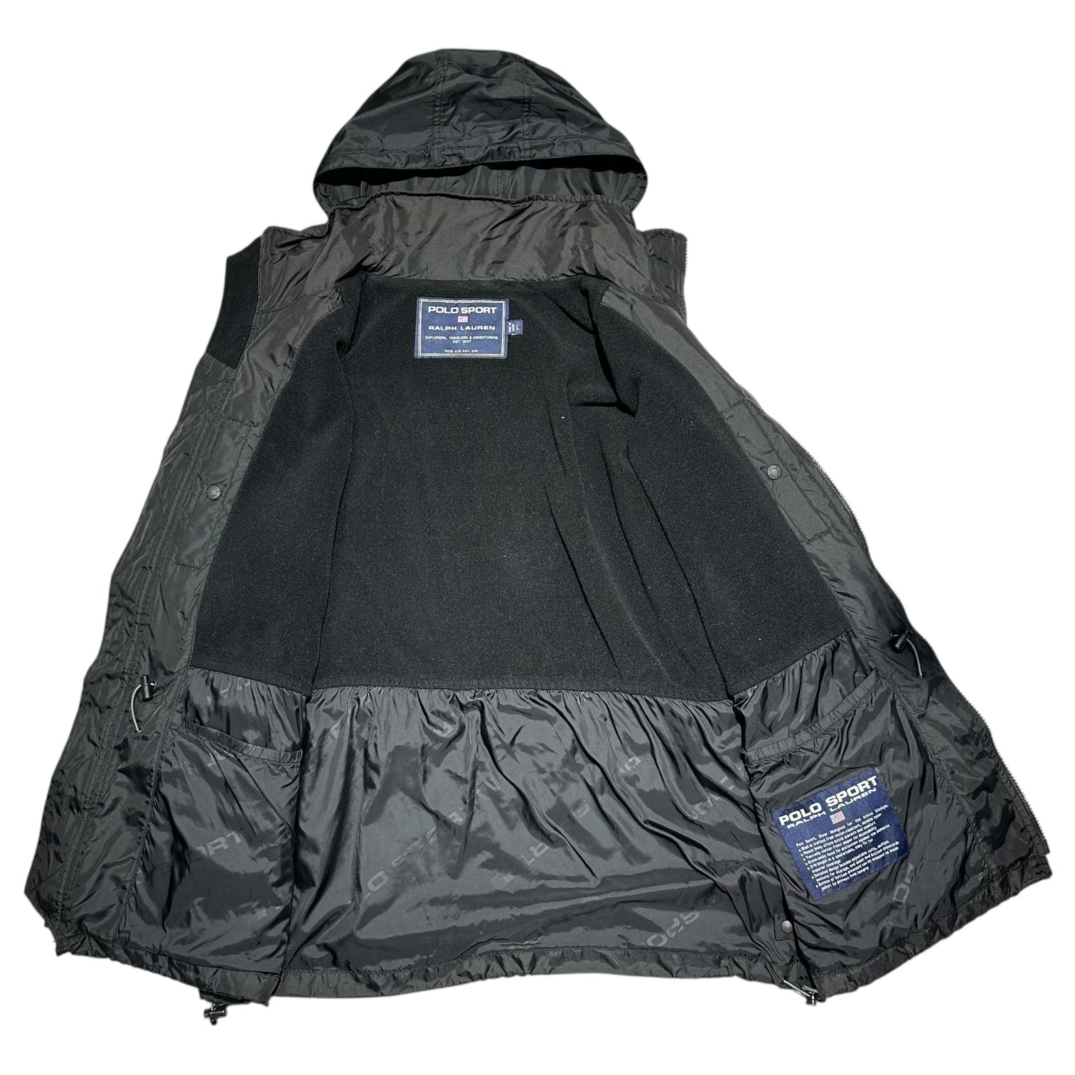 POLO SPORT(ポロスポーツ) 90's Logo Patch Mountain Parka ロゴ ワッペン マウンテンパーカー 2534-7703 L ブラック 90年代 ヴィンテージ ナイガイ