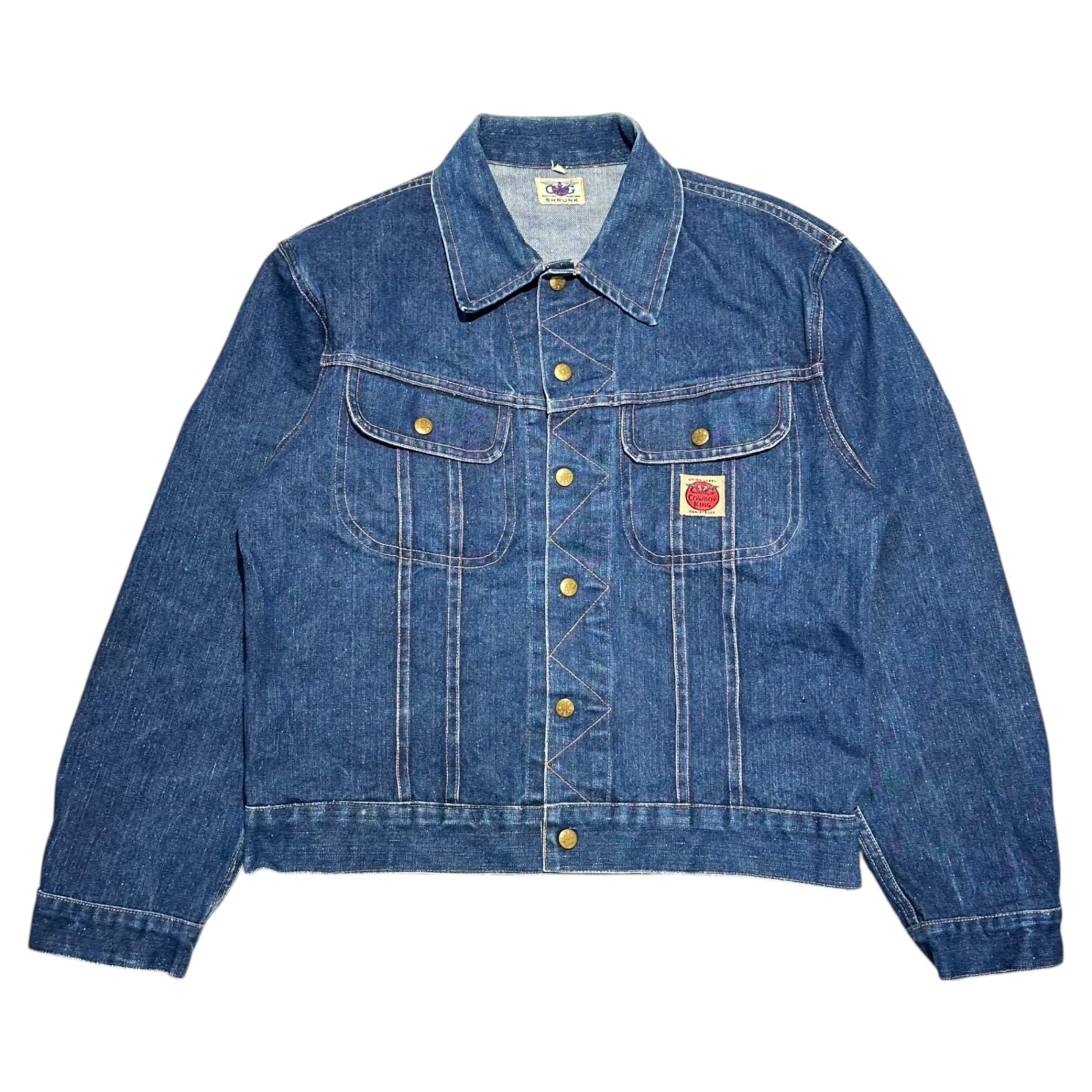 GWG(ジーダブルジー) 60's~70's ”COWBOY KING” Vintage Denim Jacket カーボーイキング ヴィンテージ デニム ジャケット 42 M インディゴ 60年代～70年代 古着