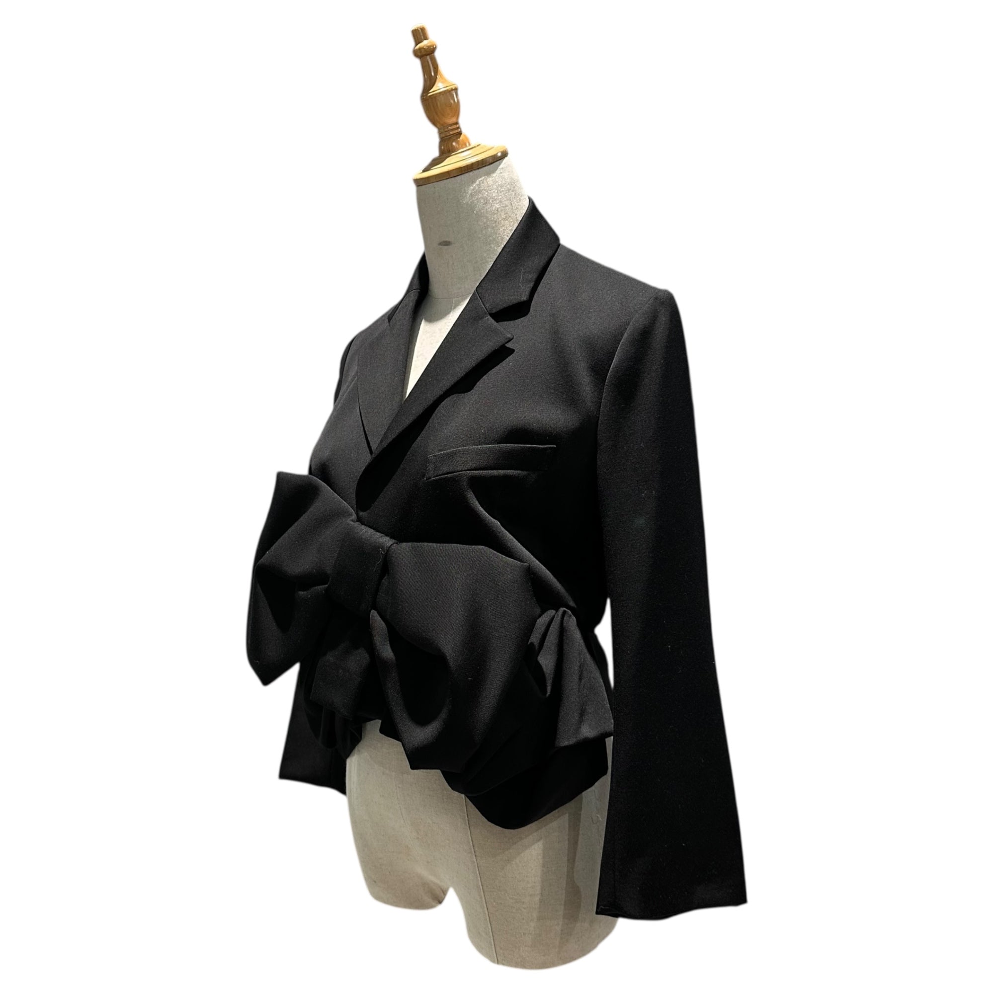TAO COMME des GARCONS(タオコムデギャルソン) 07SS Big Ribbon Decorative Wool Short-Length Jacket ビッグリボン 装飾 ウール ショートレングス ジャケット  3S-J004 S ブラック AD2006