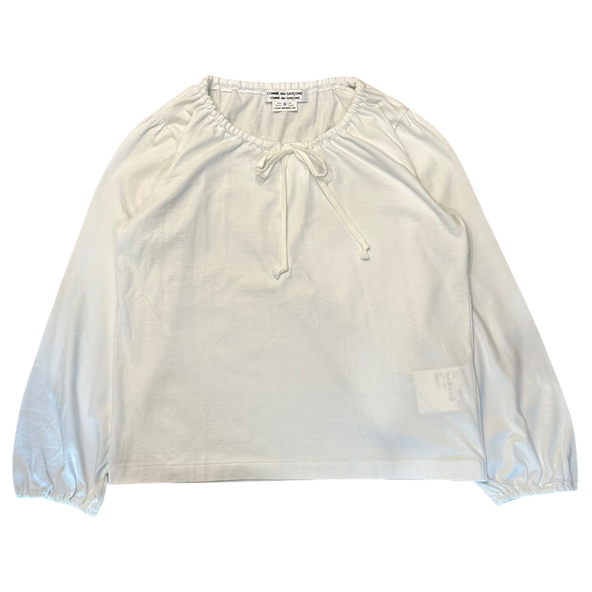 COMME des GARCONS COMME des GARCONS(コムデギャルソンコムデギャルソン) 23SS Front Ribbon Neck L/S Knit Top フロントリボン ネック 長袖 カットソー RK-T006 S ホワイト AD2022
