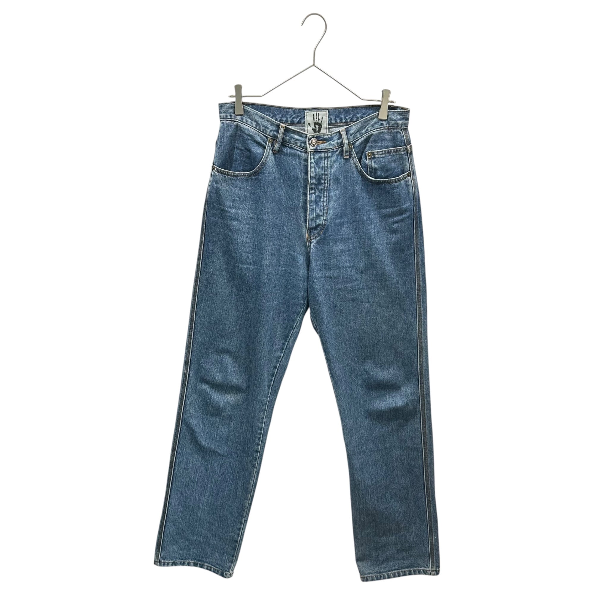 GAULTIER JEANS(ゴルチェジーンズ) 00's Logo-Print Denim Pants ロゴ プレート デニム パンツ 48 インディゴ