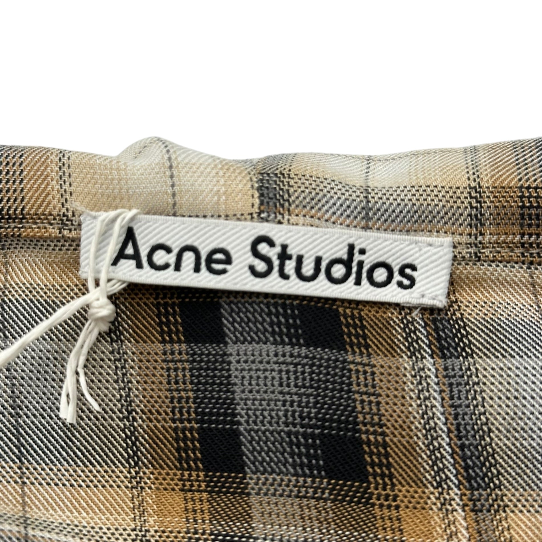 Acne Studios(アクネストゥディオズ) 25AW Hooded overshirt フード付き オーバー シャツ FN-WN-BLOU001157 38 ベージュ×ブラウン オンブレ チェック パーカー