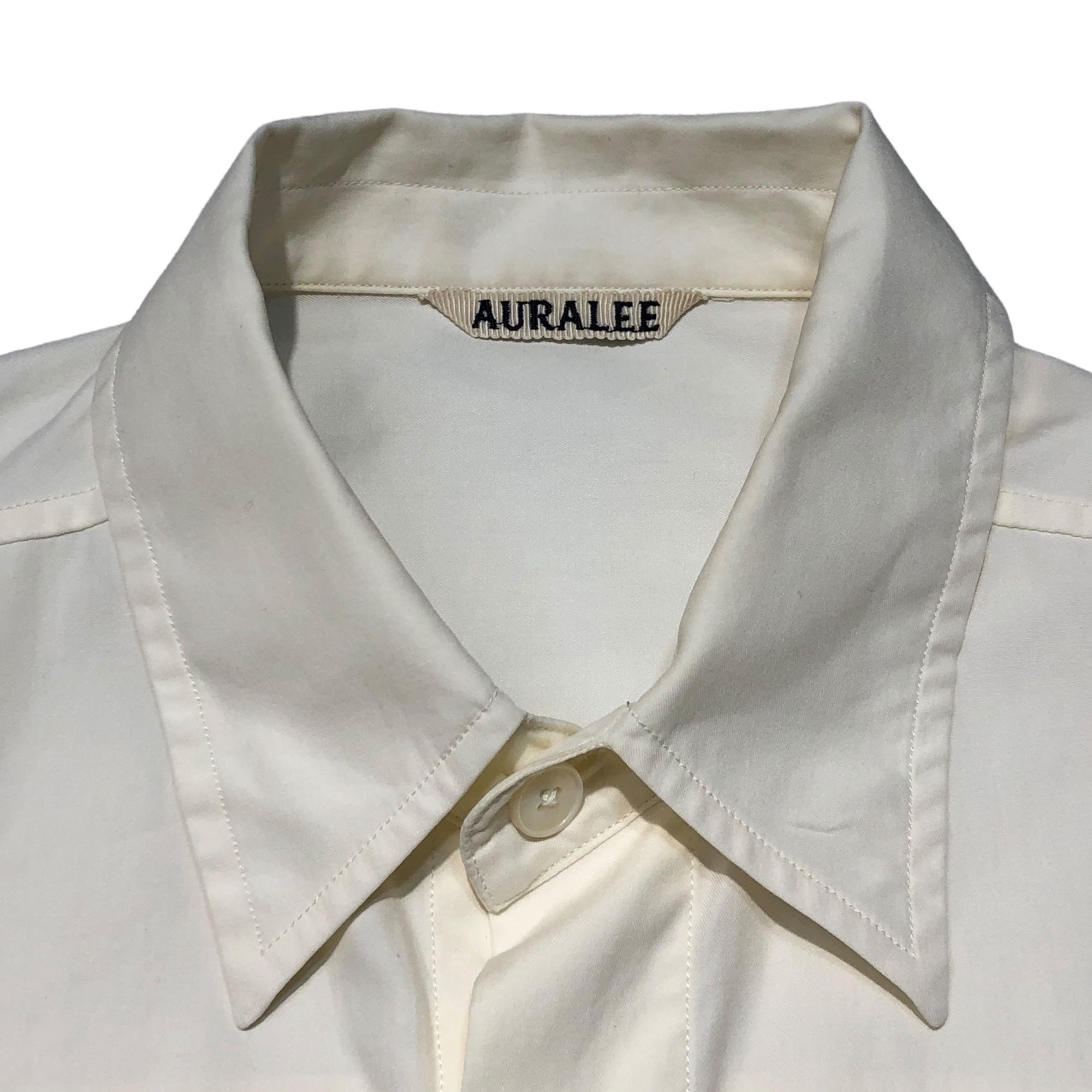 AURALEE(オーラリー) 21AW WASHED FINX TWILL BIG SHIRTS ウォッシュド フィンテック ツイル ビッグ シャツ AOOS03TN 3(L程度) クリーム(オフホワイト) オーバーサイズ 長袖