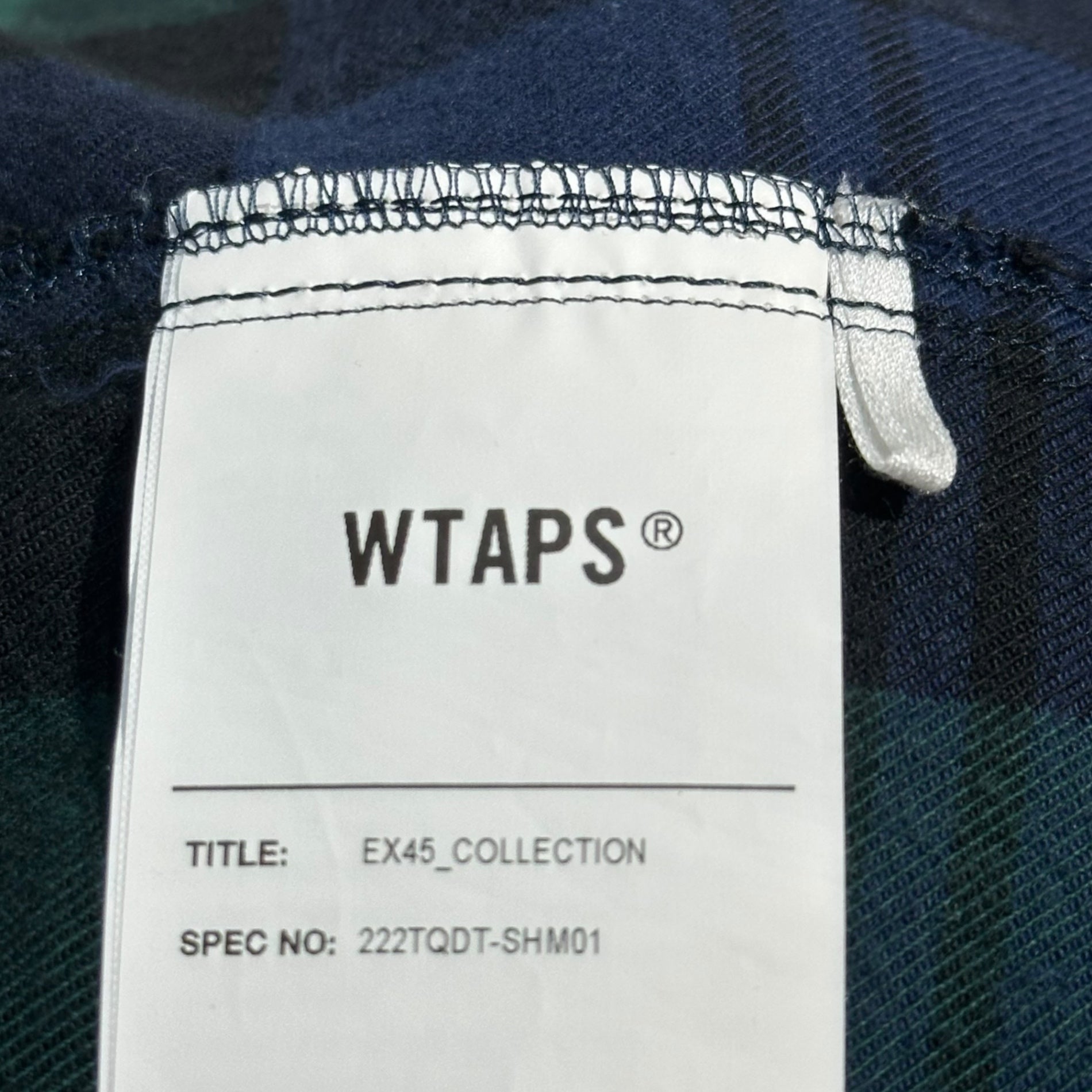 WTAPS(ダブルタップス) 22AW Deck LS Cotton. Flannel. Textile. Crst "Green" フランネル チェック シャツ 222TQDT-SHM01 03 ネイビー×グレー