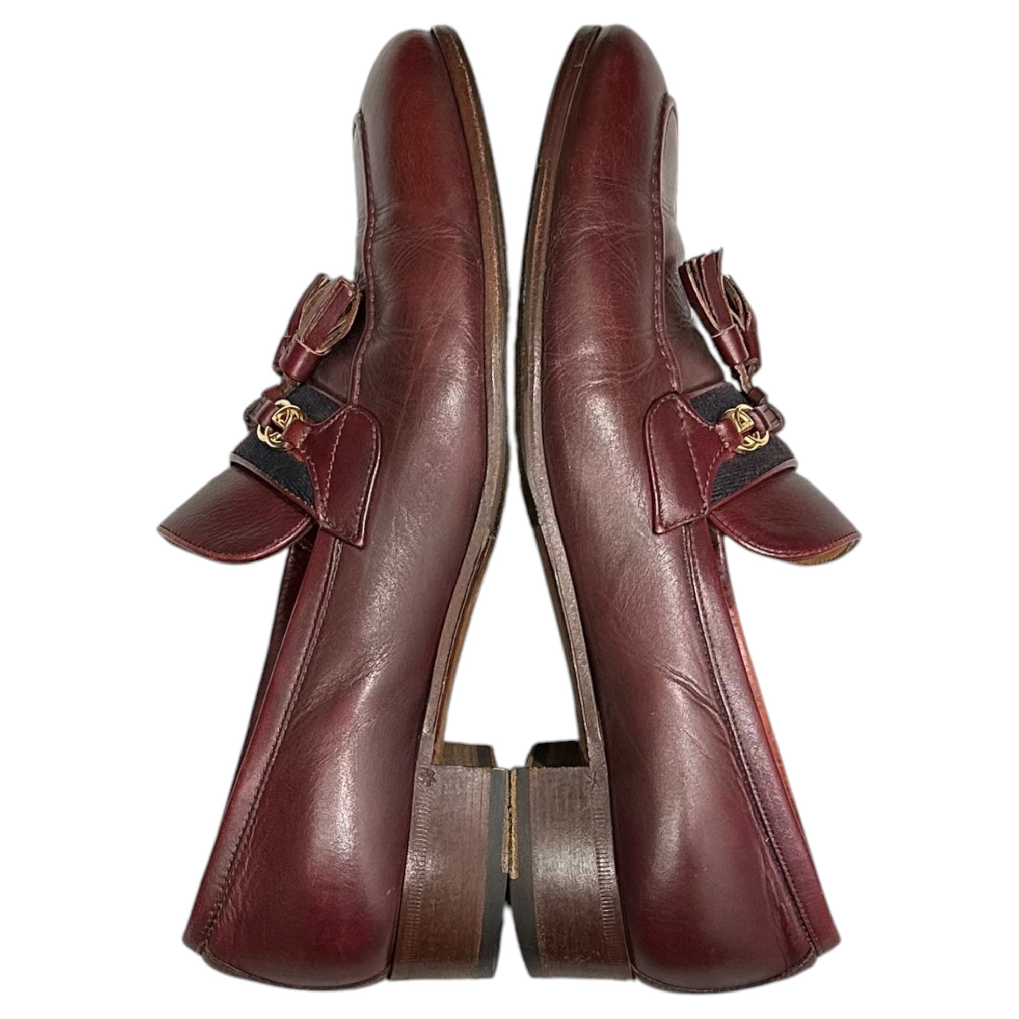 GUCCI(グッチ) 2020AW Interlocking Tassel Loafers インターロッキング タッセル ローファー 624720 6 1/2(25.5 cm程度) ワインレッド 革靴
