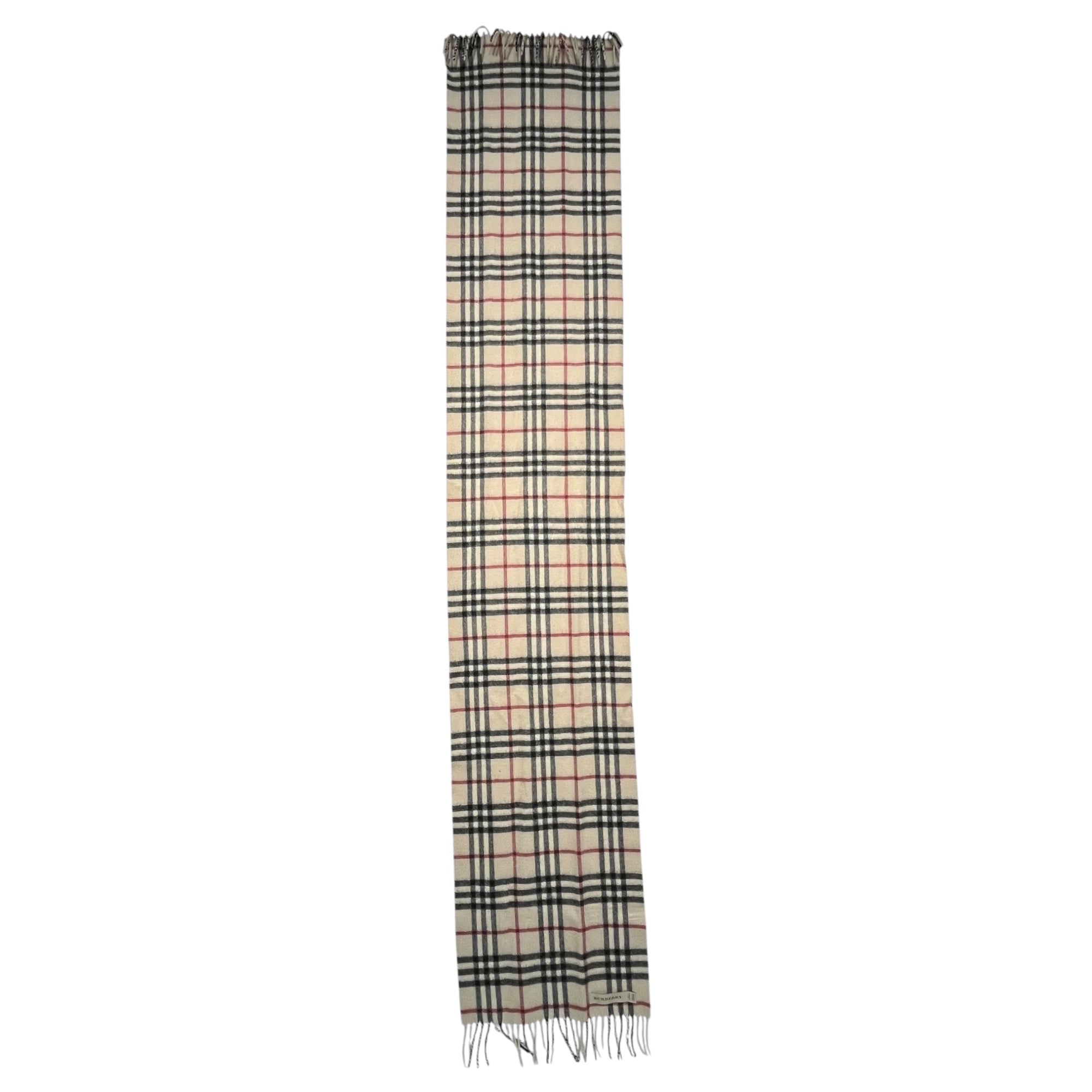 BURBERRY(バーバリー) Nova check cashmere muffler ノヴァ チェック カシミヤ マフラー カシミヤ100% アイボリー×ブラック×レッド